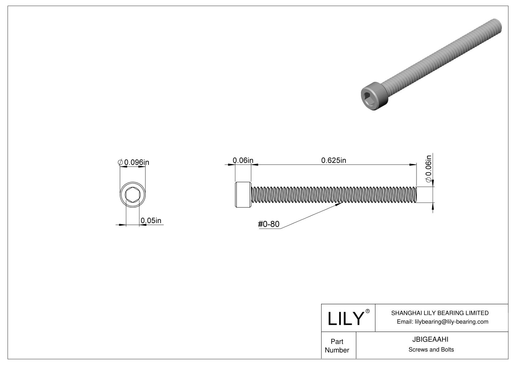 JBIGEAAHI 合金钢内六角螺钉 cad drawing