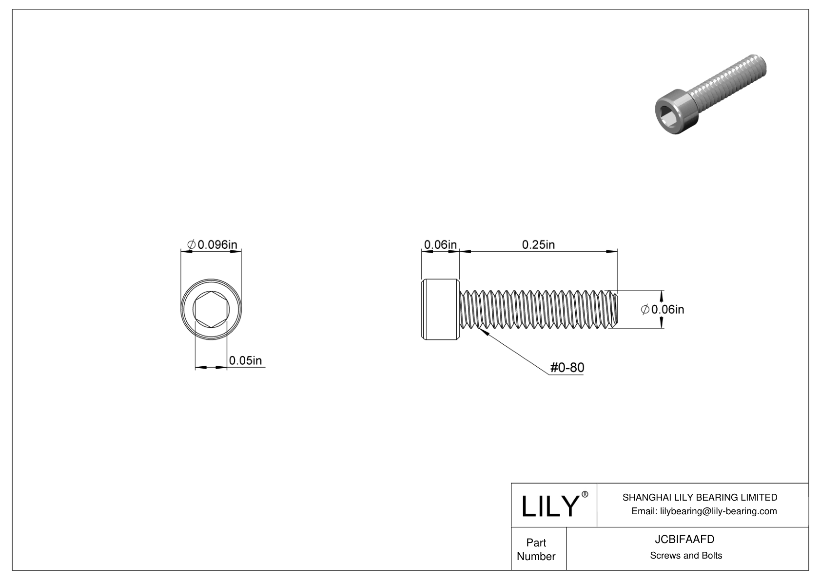 JCBIFAAFD 超耐腐蚀 316 不锈钢内六角螺钉 cad drawing