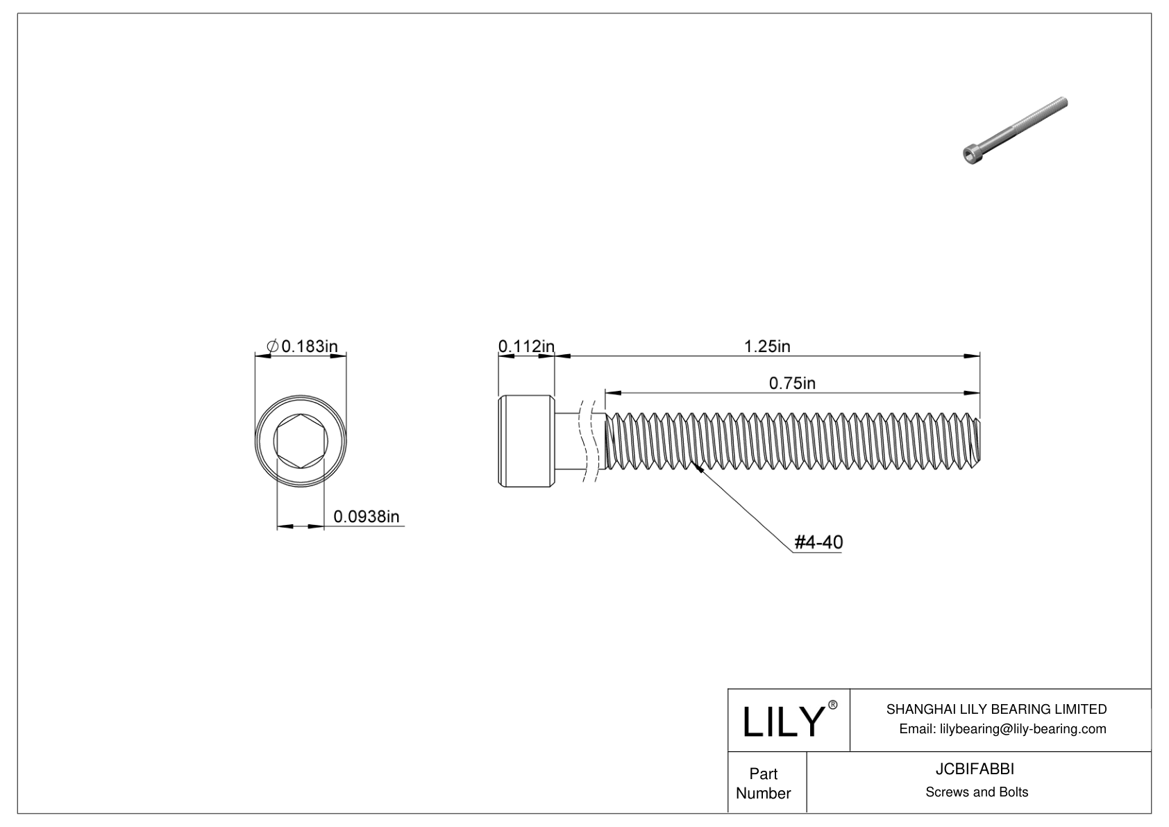 JCBIFABBI 超耐腐蚀 316 不锈钢内六角螺钉 cad drawing