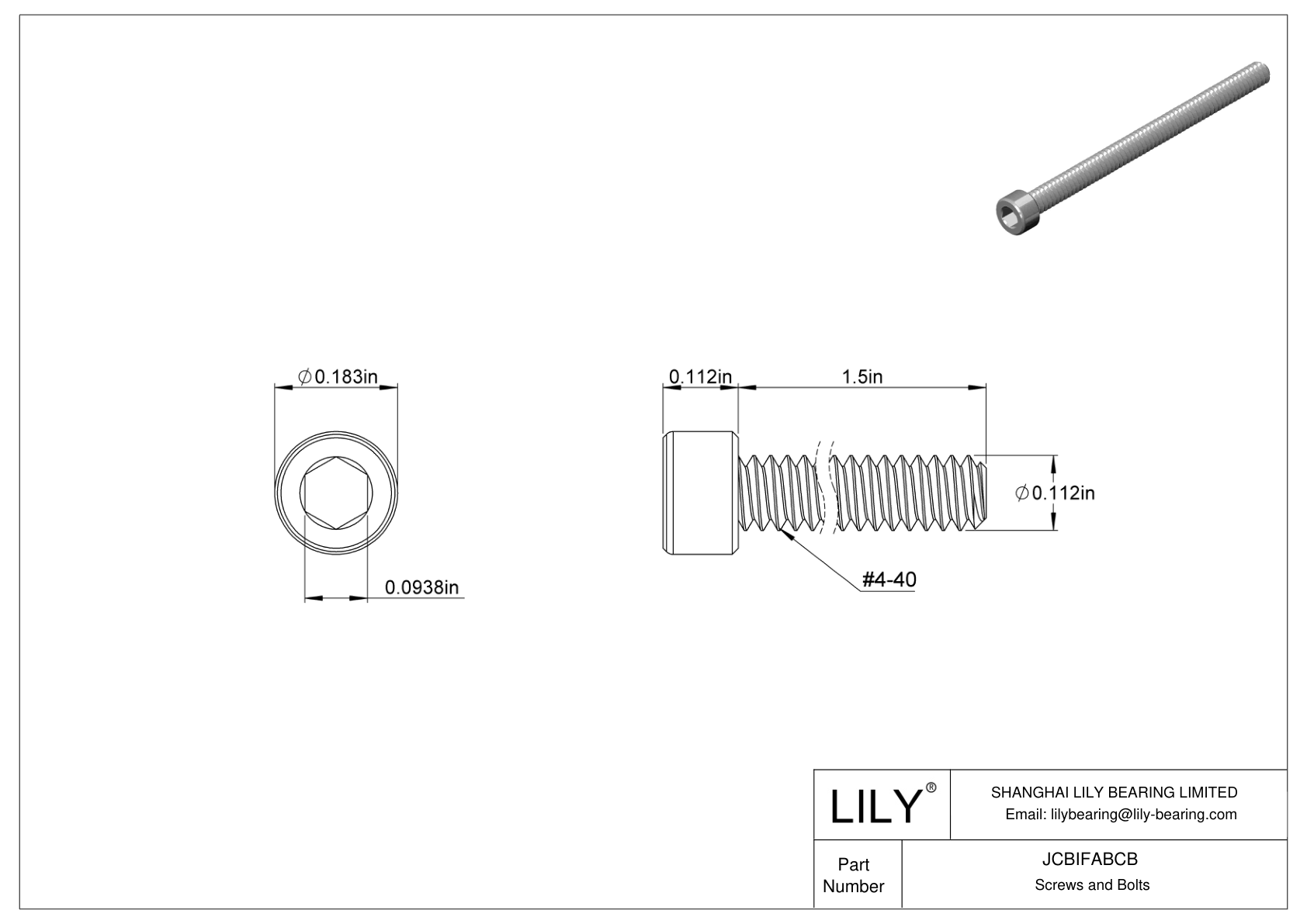 JCBIFABCB Tornillos de cabeza cilíndrica de acero inoxidable 316 superresistentes a la corrosión cad drawing