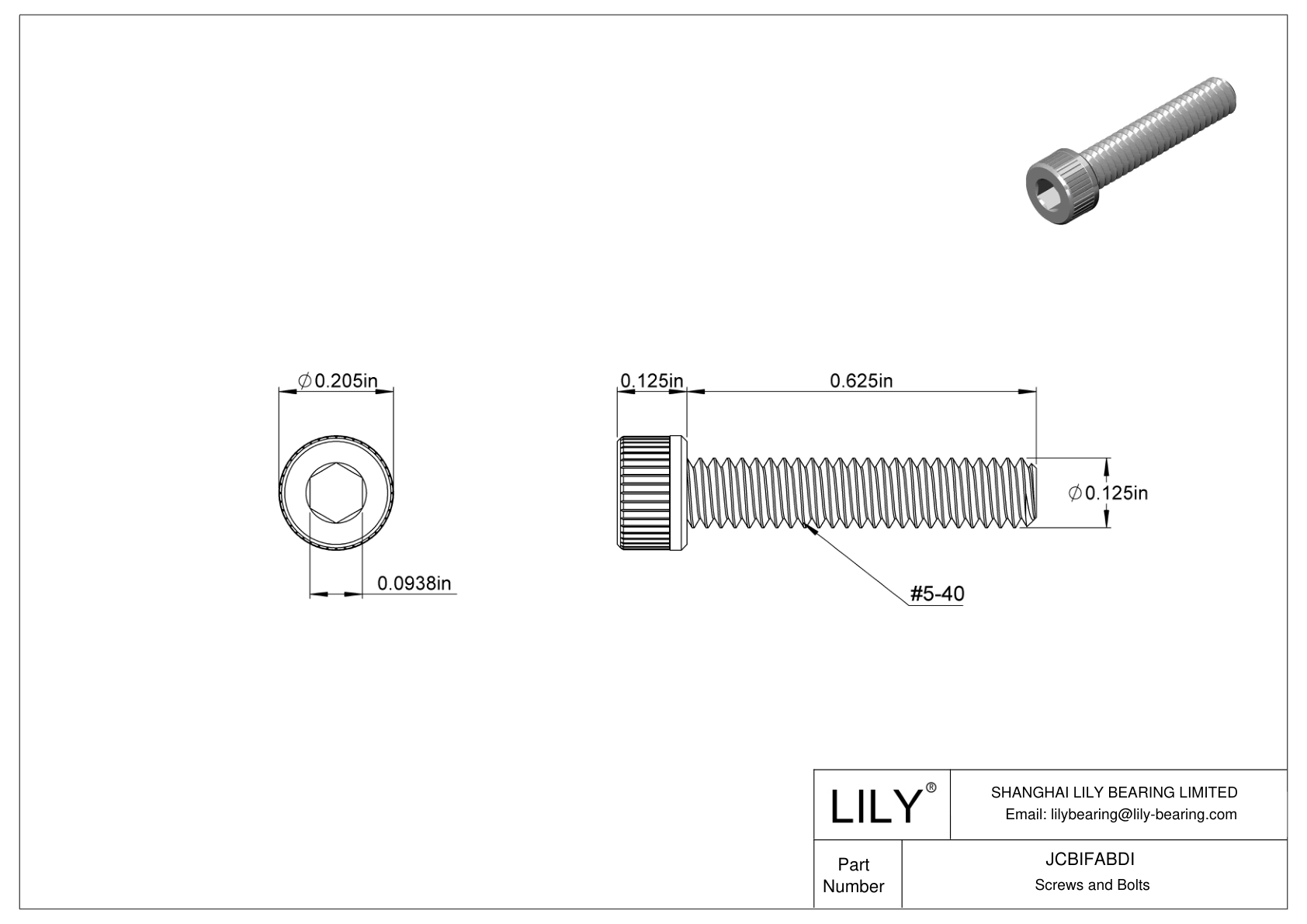 JCBIFABDI 超耐腐蚀 316 不锈钢内六角螺钉 cad drawing