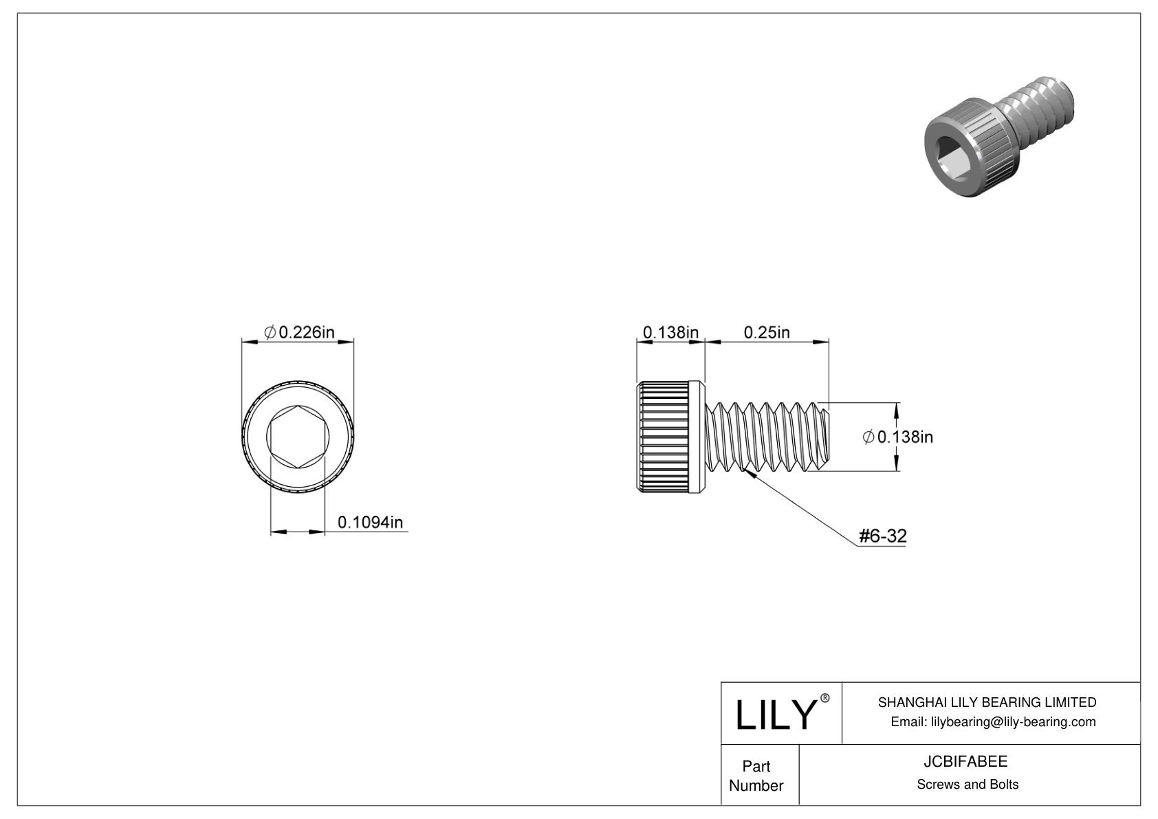 JCBIFABEE 超耐腐蚀 316 不锈钢内六角螺钉 cad drawing