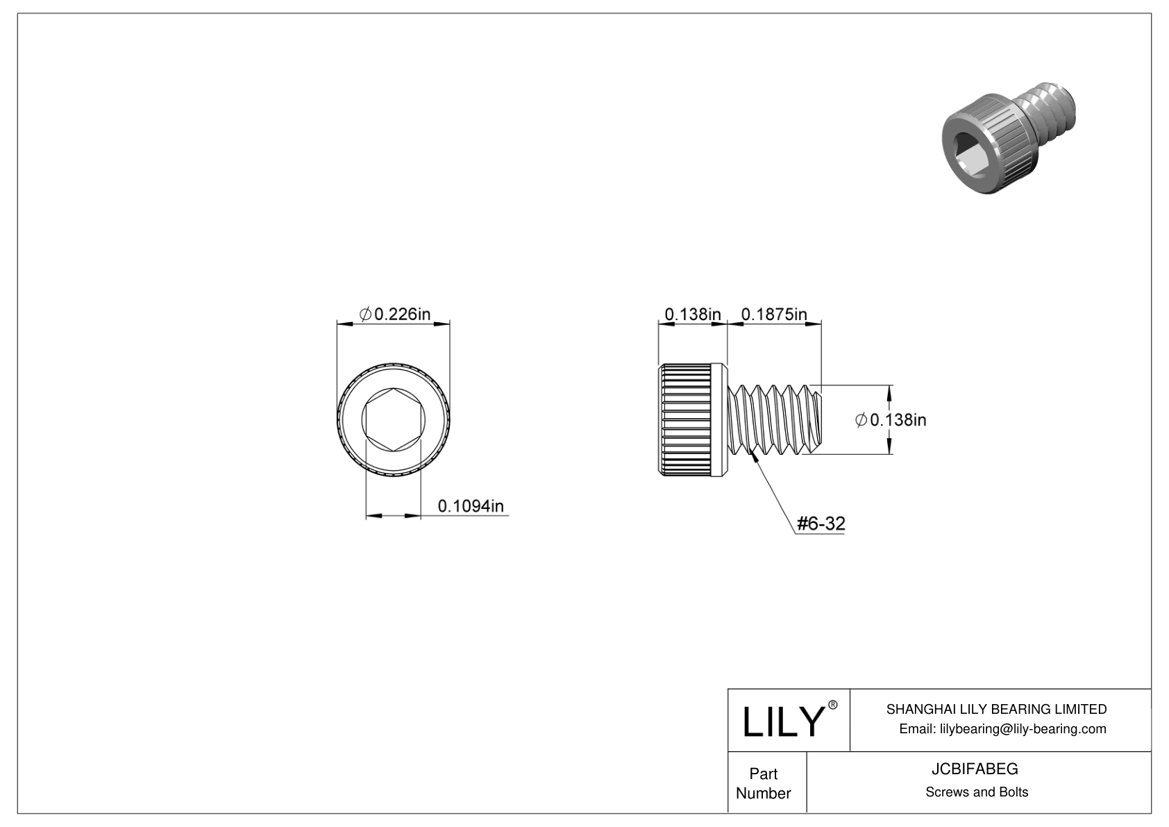 JCBIFABEG 超耐腐蚀 316 不锈钢内六角螺钉 cad drawing