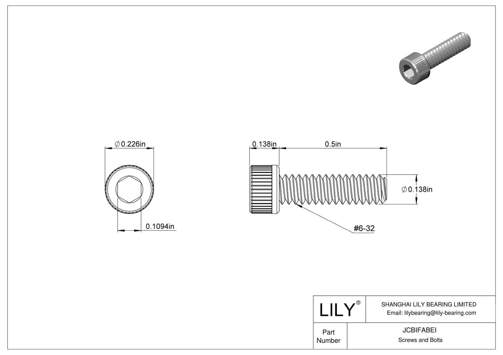 JCBIFABEI 超耐腐蚀 316 不锈钢内六角螺钉 cad drawing