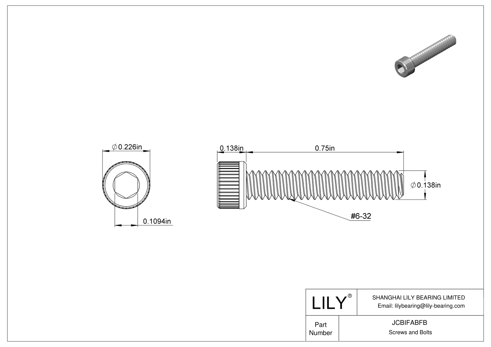 JCBIFABFB 超耐腐蚀 316 不锈钢内六角螺钉 cad drawing