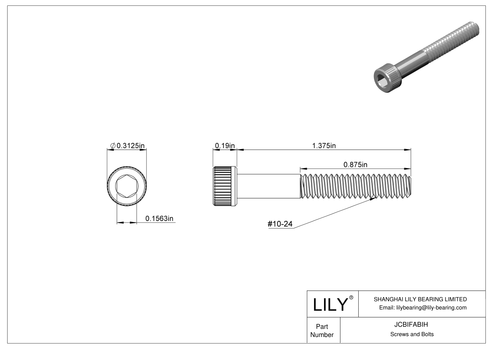 JCBIFABIH Tornillos de cabeza cilíndrica de acero inoxidable 316 superresistentes a la corrosión cad drawing