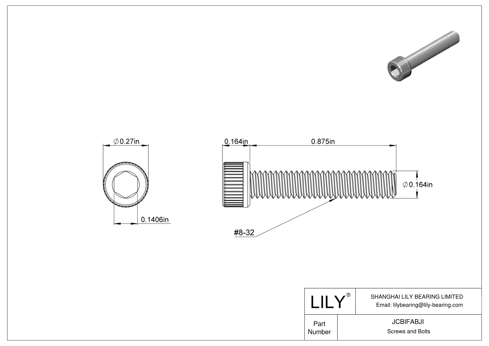 JCBIFABJI 超耐腐蚀 316 不锈钢内六角螺钉 cad drawing