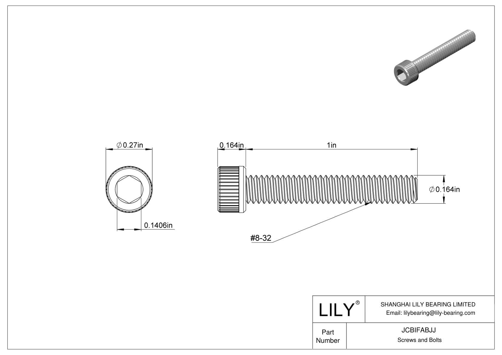 JCBIFABJJ Tornillos de cabeza cilíndrica de acero inoxidable 316 superresistentes a la corrosión cad drawing