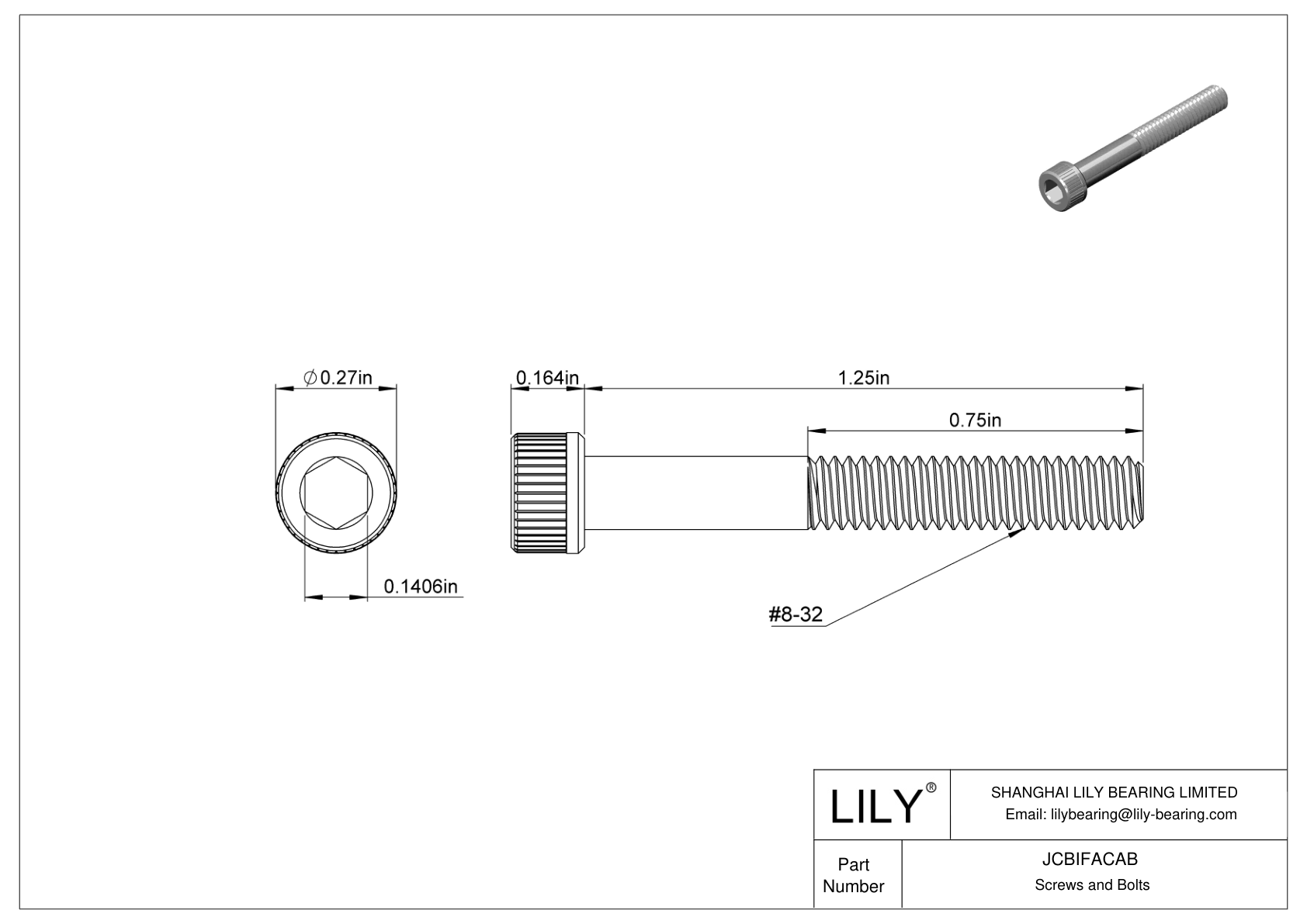 JCBIFACAB 超耐腐蚀 316 不锈钢内六角螺钉 cad drawing