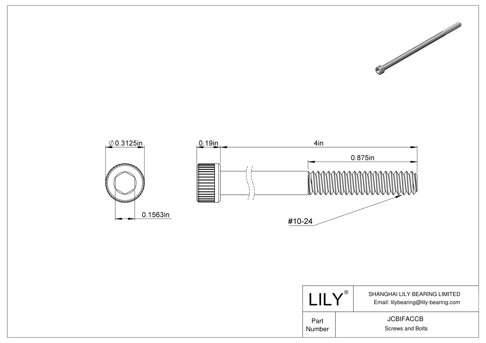 JCBIFACCB 超耐腐蚀 316 不锈钢内六角螺钉 cad drawing