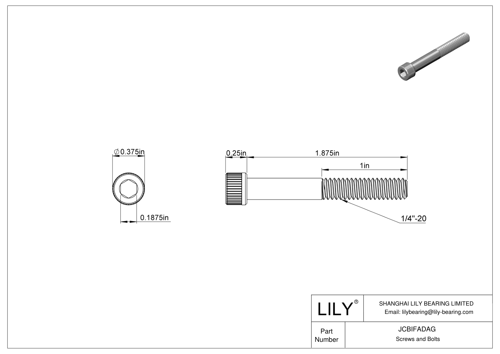 JCBIFADAG 超耐腐蚀 316 不锈钢内六角螺钉 cad drawing