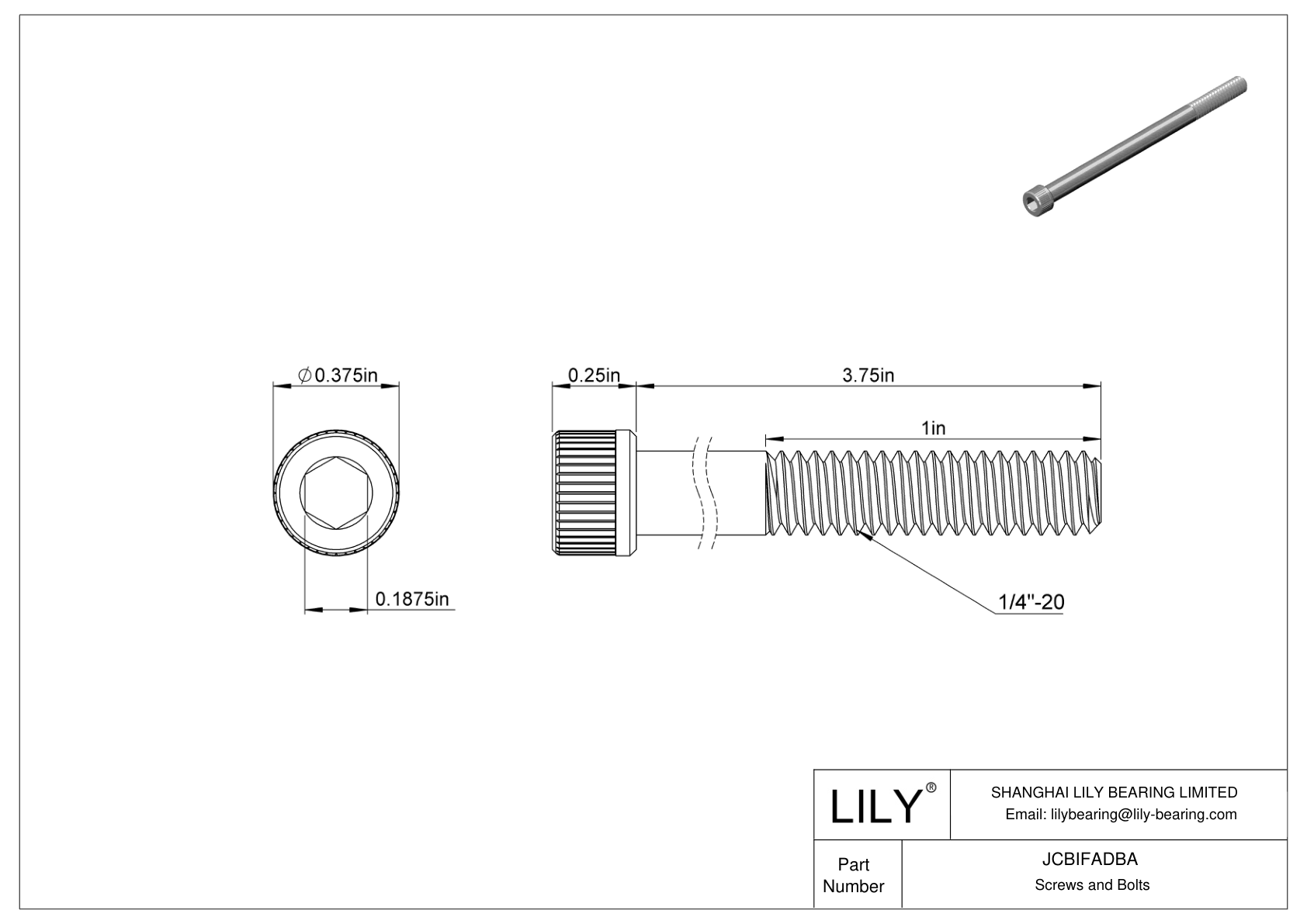 JCBIFADBA 超耐腐蚀 316 不锈钢内六角螺钉 cad drawing