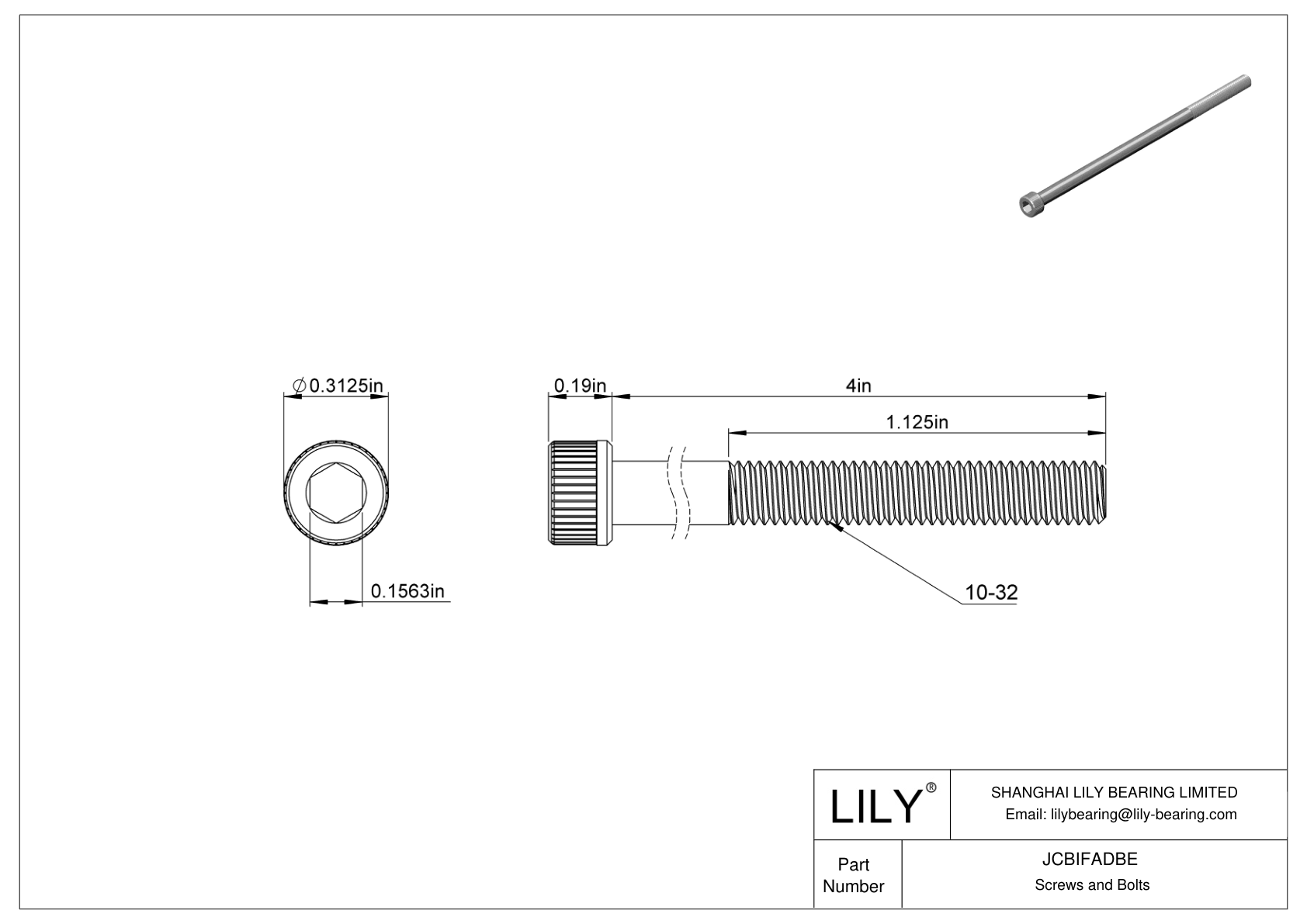 JCBIFADBE 超耐腐蚀 316 不锈钢内六角螺钉 cad drawing