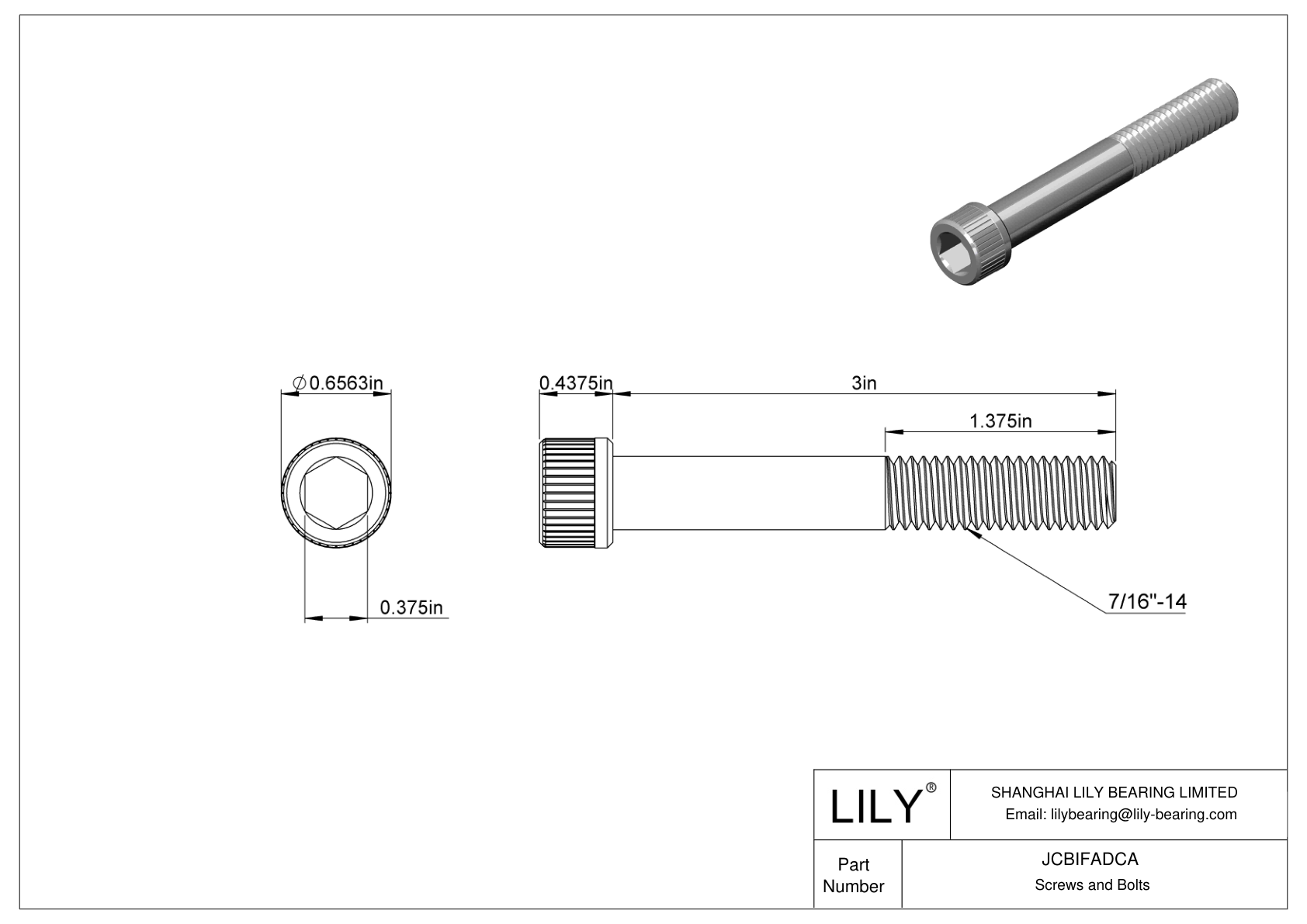 JCBIFADCA Super-Corrosion-Resistant 316 Stainless Steel Socket Head Screws cad drawing