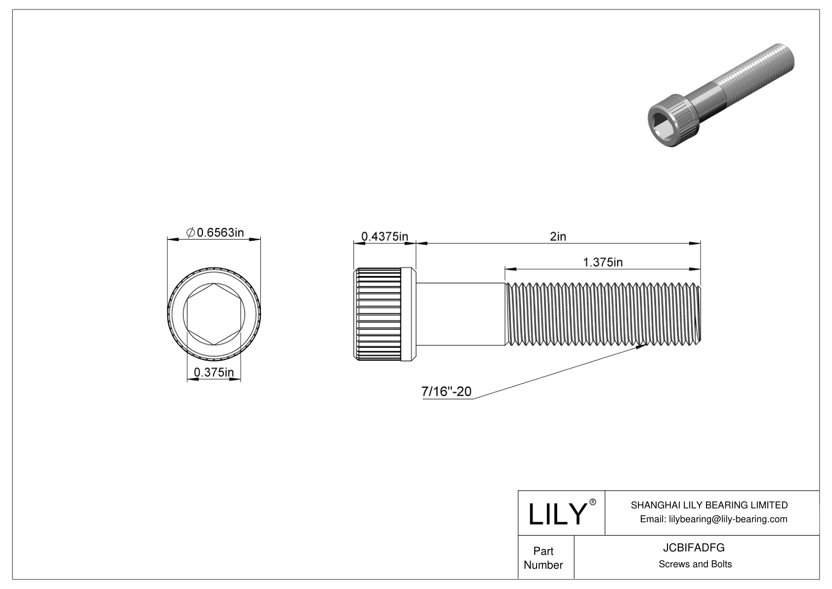 JCBIFADFG Super-Corrosion-Resistant 316 Stainless Steel Socket Head Screws cad drawing