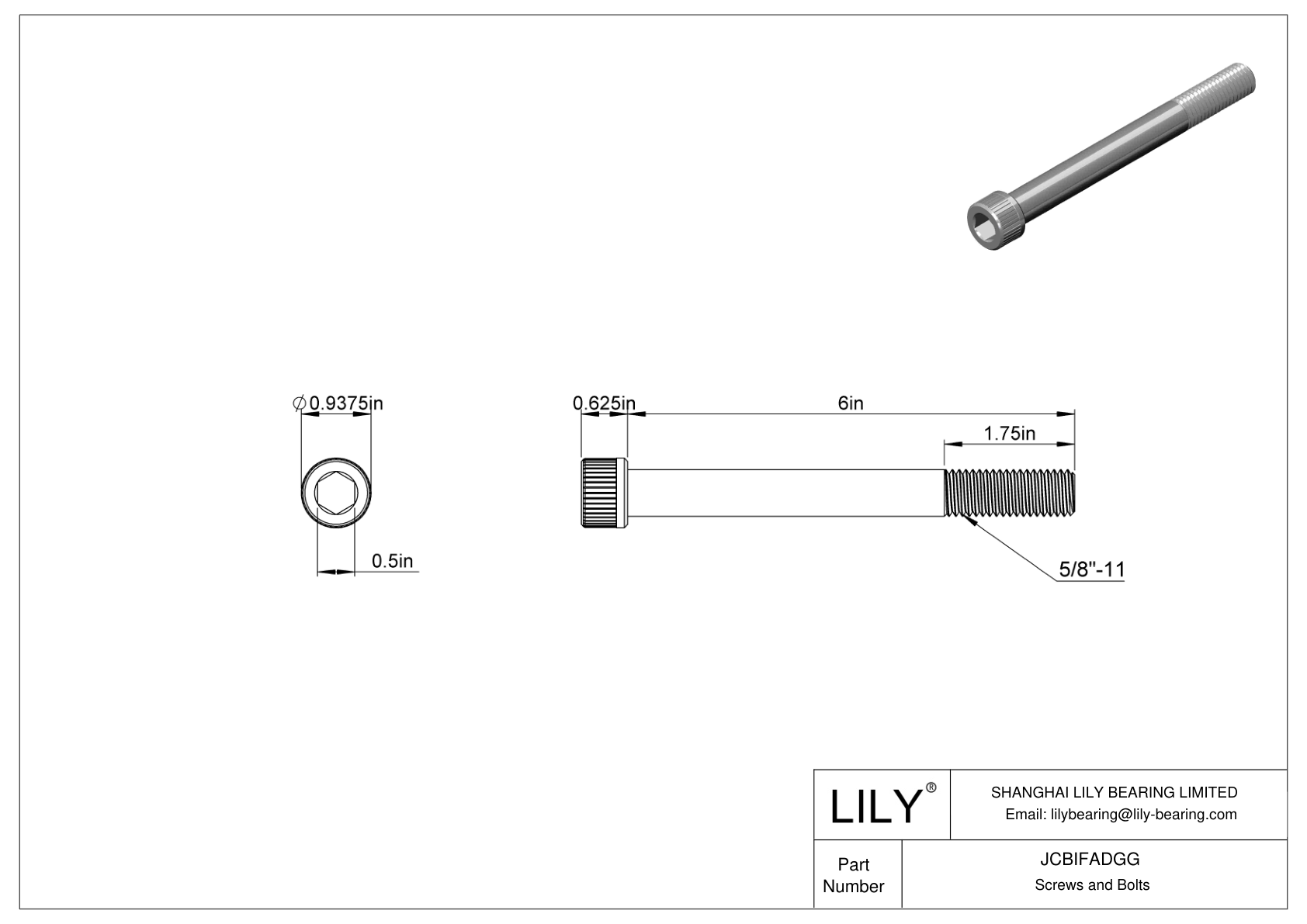 JCBIFADGG 超耐腐蚀 316 不锈钢内六角螺钉 cad drawing