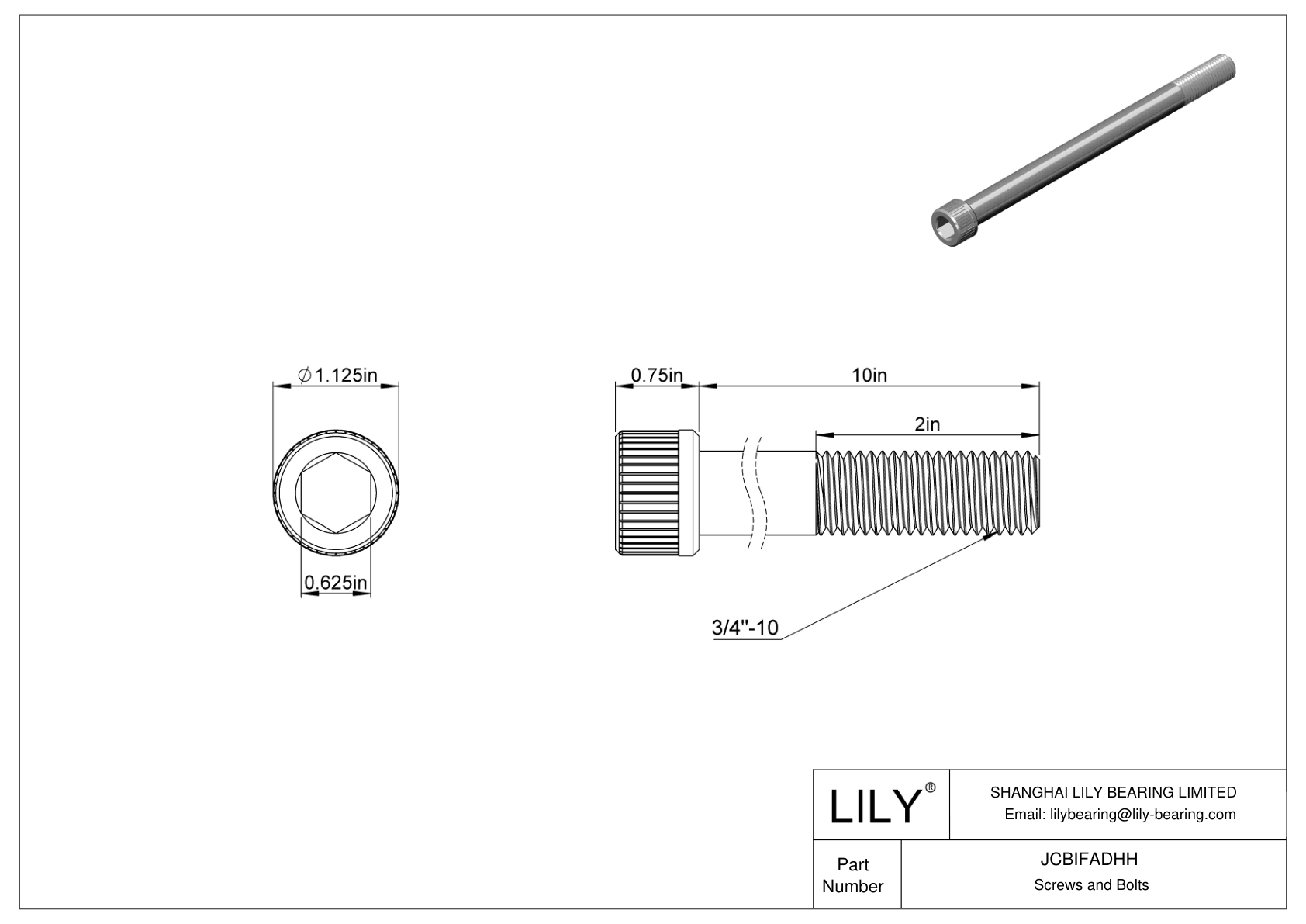 JCBIFADHH Tornillos de cabeza cilíndrica de acero inoxidable 316 superresistentes a la corrosión cad drawing