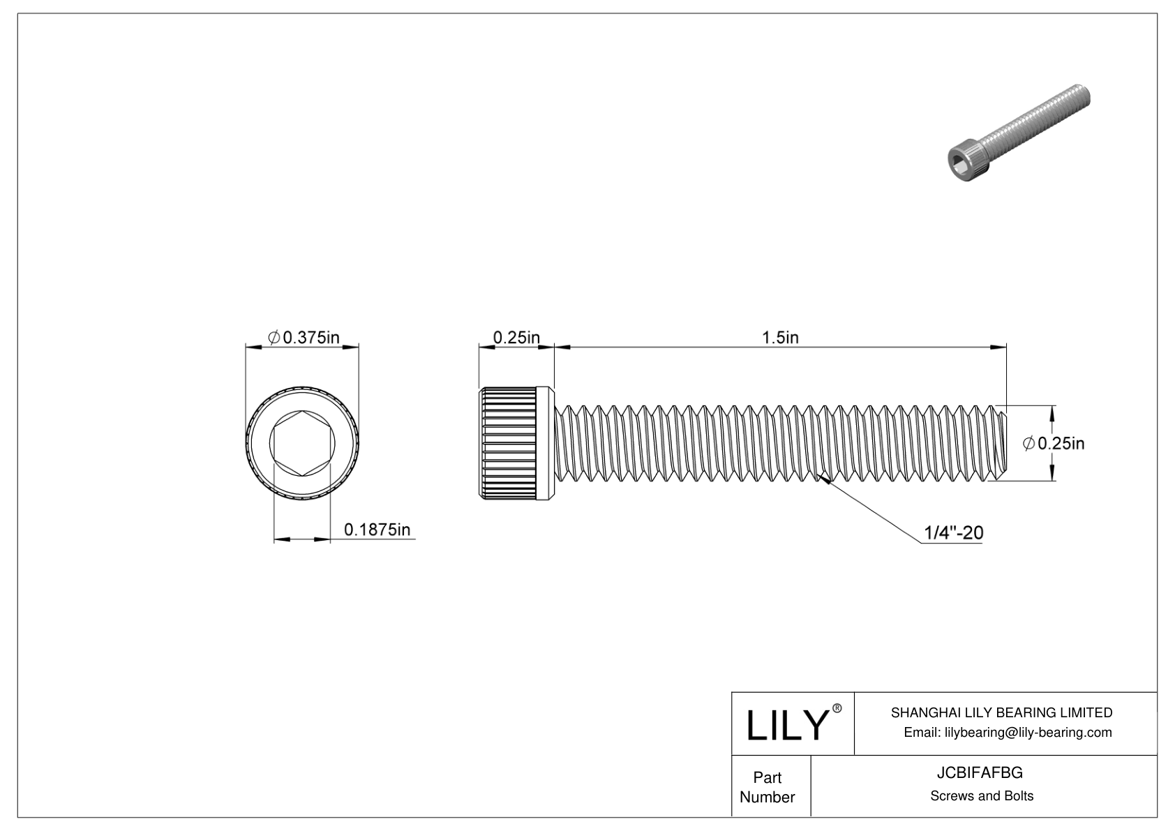 JCBIFAFBG 超耐腐蚀 316 不锈钢内六角螺钉 cad drawing