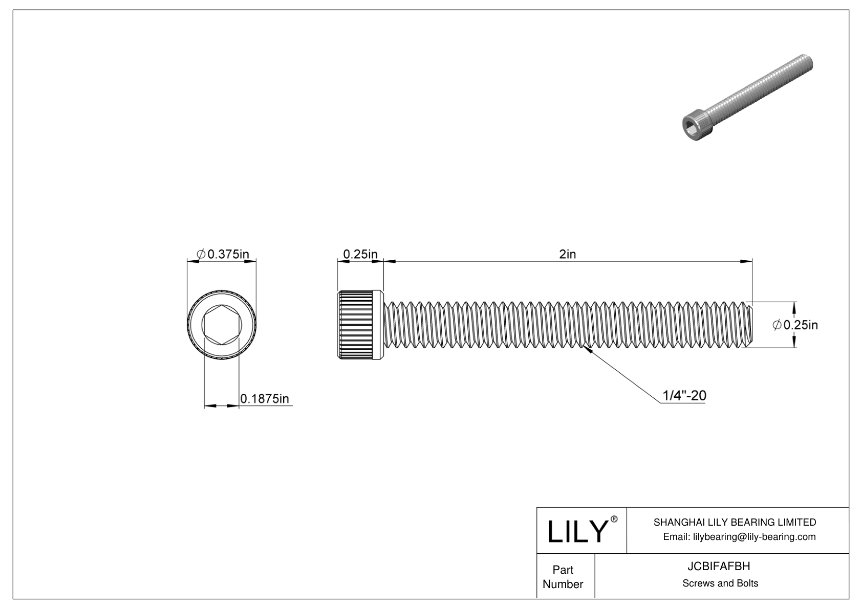 JCBIFAFBH Super-Corrosion-Resistant 316 Stainless Steel Socket Head Screws cad drawing