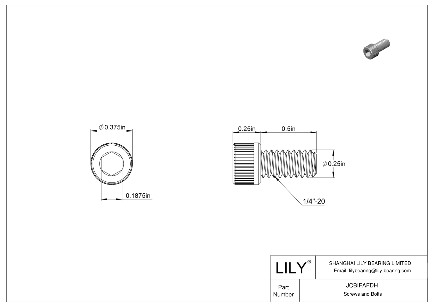 JCBIFAFDH Super-Corrosion-Resistant 316 Stainless Steel Socket Head Screws cad drawing