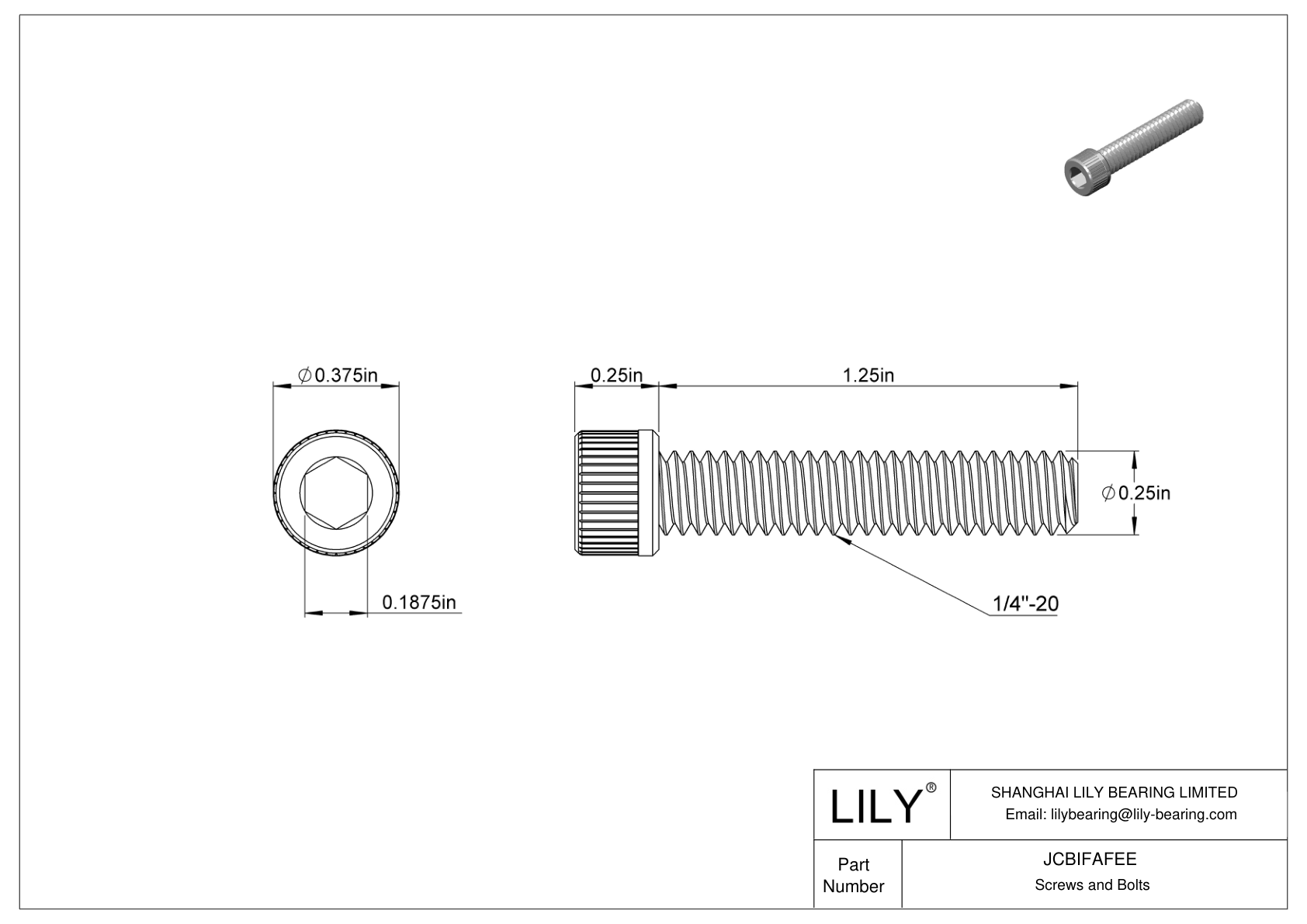 JCBIFAFEE Super-Corrosion-Resistant 316 Stainless Steel Socket Head Screws cad drawing