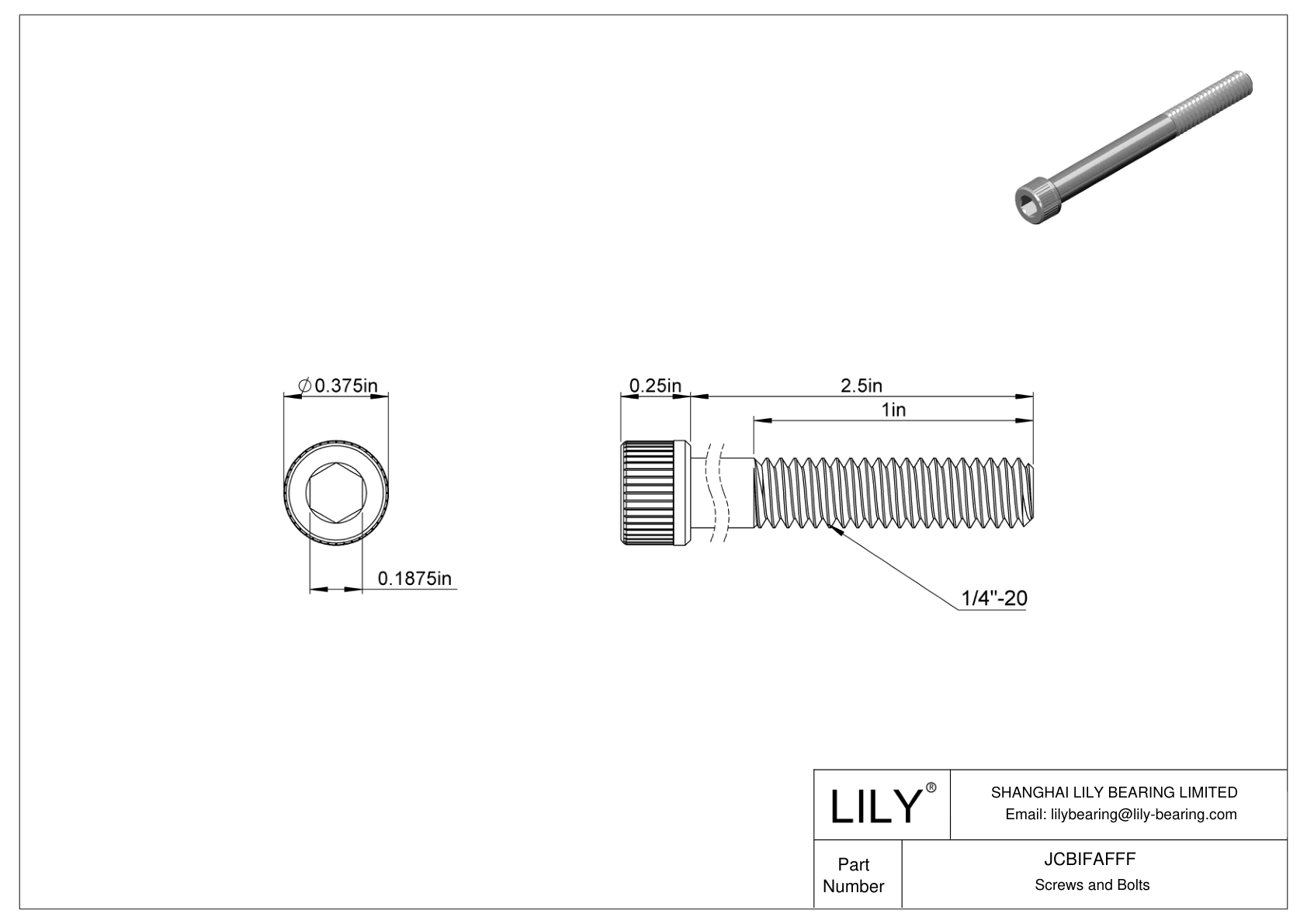 JCBIFAFFF Super-Corrosion-Resistant 316 Stainless Steel Socket Head Screws cad drawing