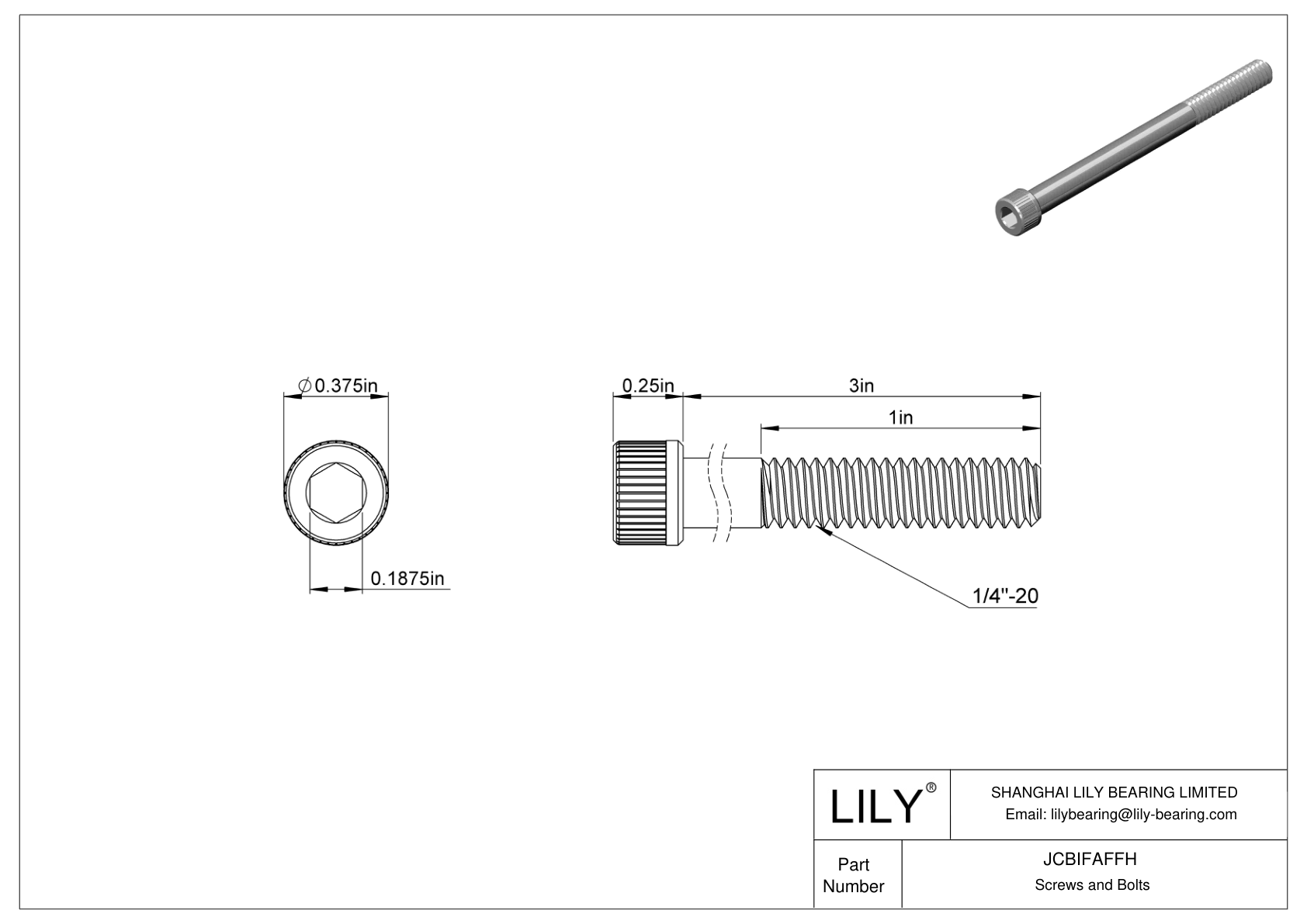 JCBIFAFFH 超耐腐蚀 316 不锈钢内六角螺钉 cad drawing