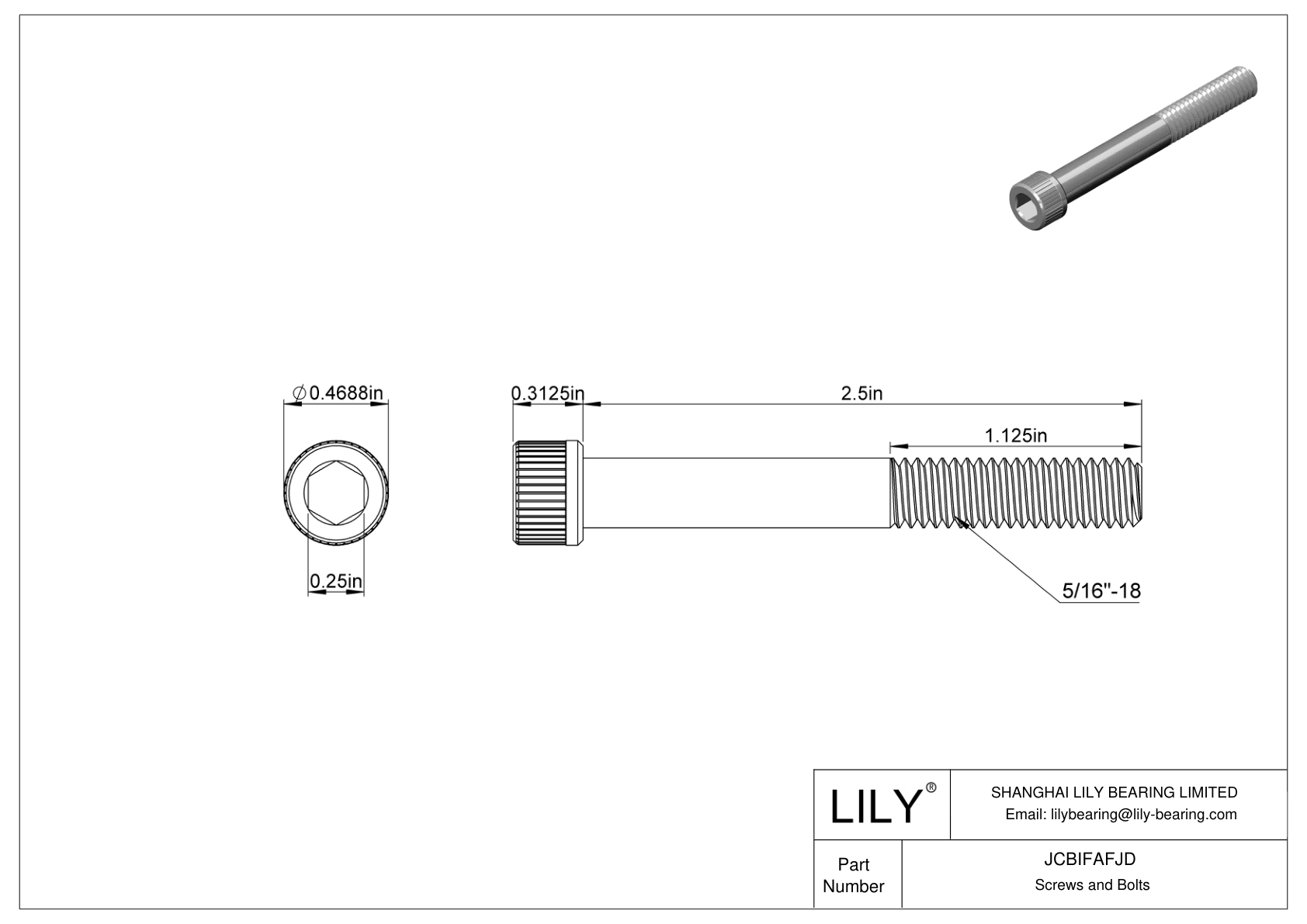 JCBIFAFJD 超耐腐蚀 316 不锈钢内六角螺钉 cad drawing