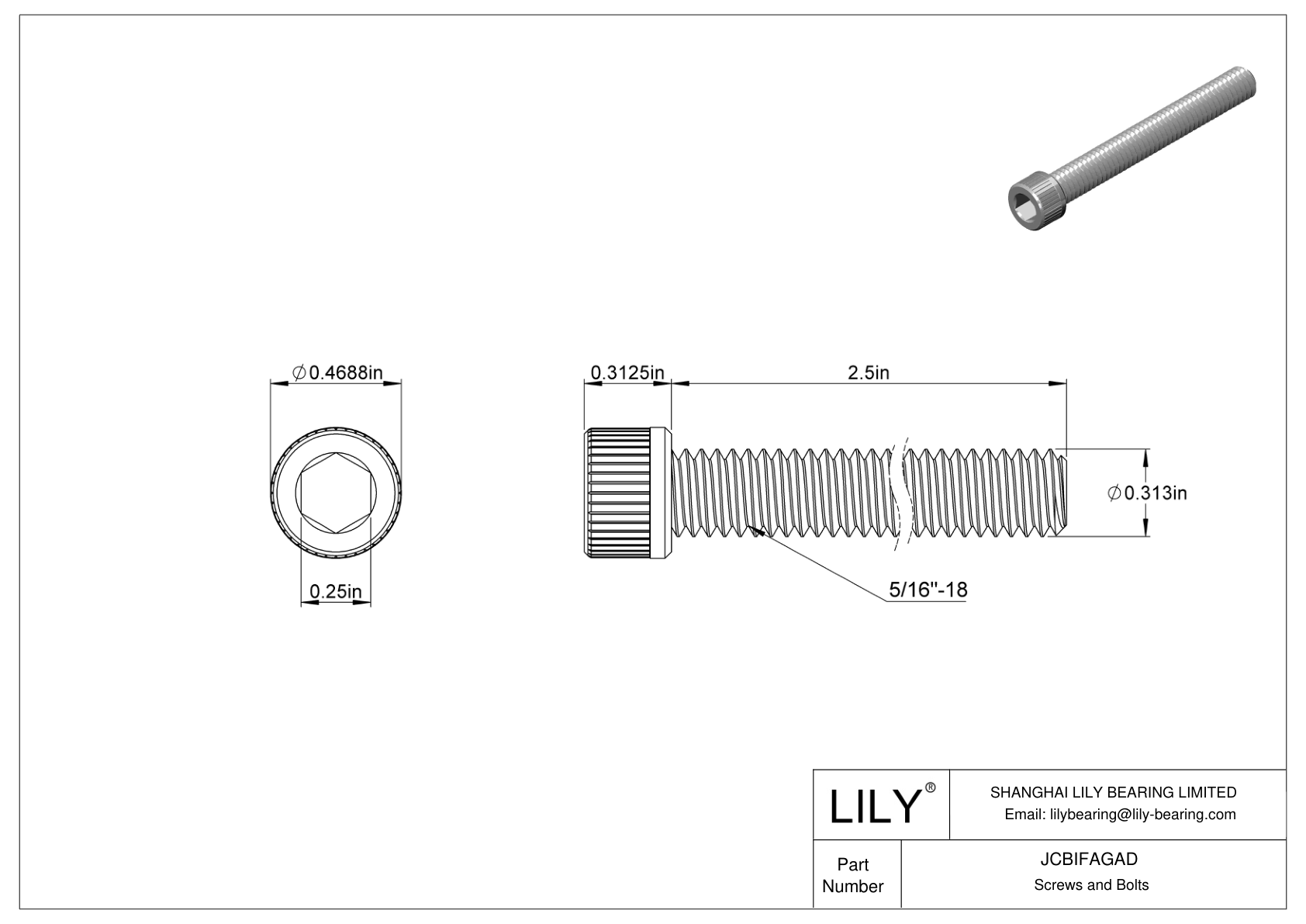 JCBIFAGAD 超耐腐蚀 316 不锈钢内六角螺钉 cad drawing