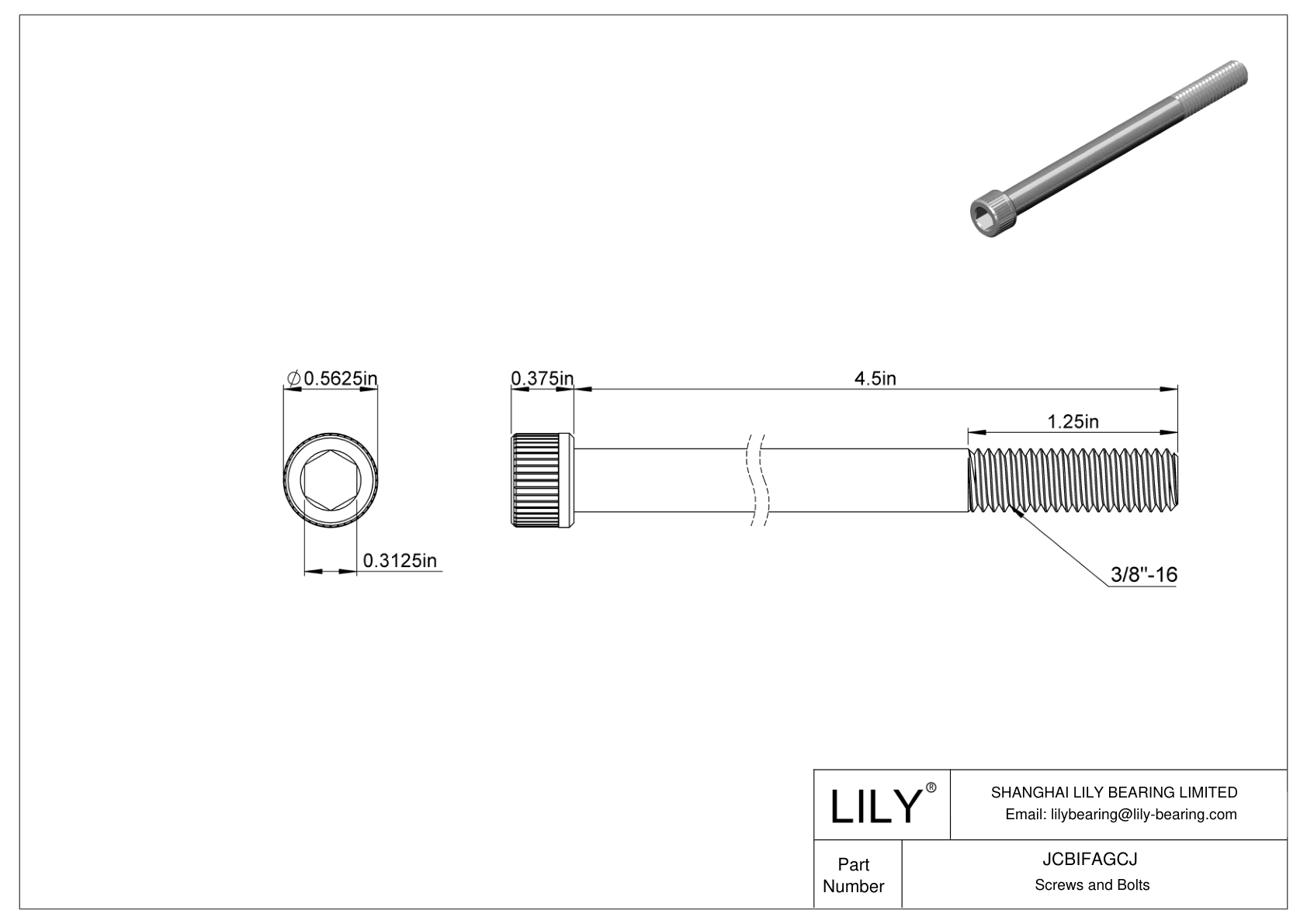 JCBIFAGCJ Tornillos de cabeza cilíndrica de acero inoxidable 316 superresistentes a la corrosión cad drawing