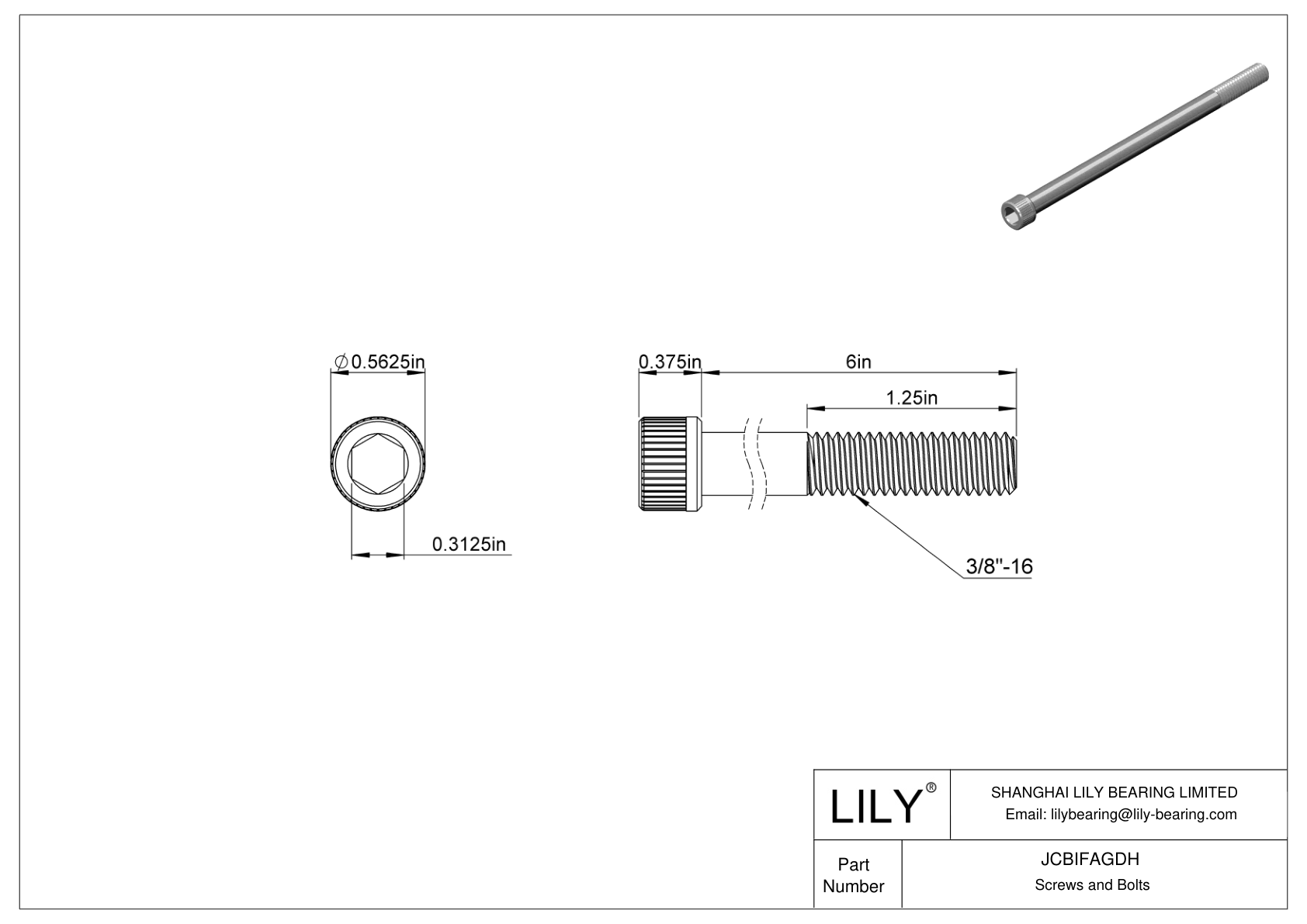 JCBIFAGDH 超耐腐蚀 316 不锈钢内六角螺钉 cad drawing