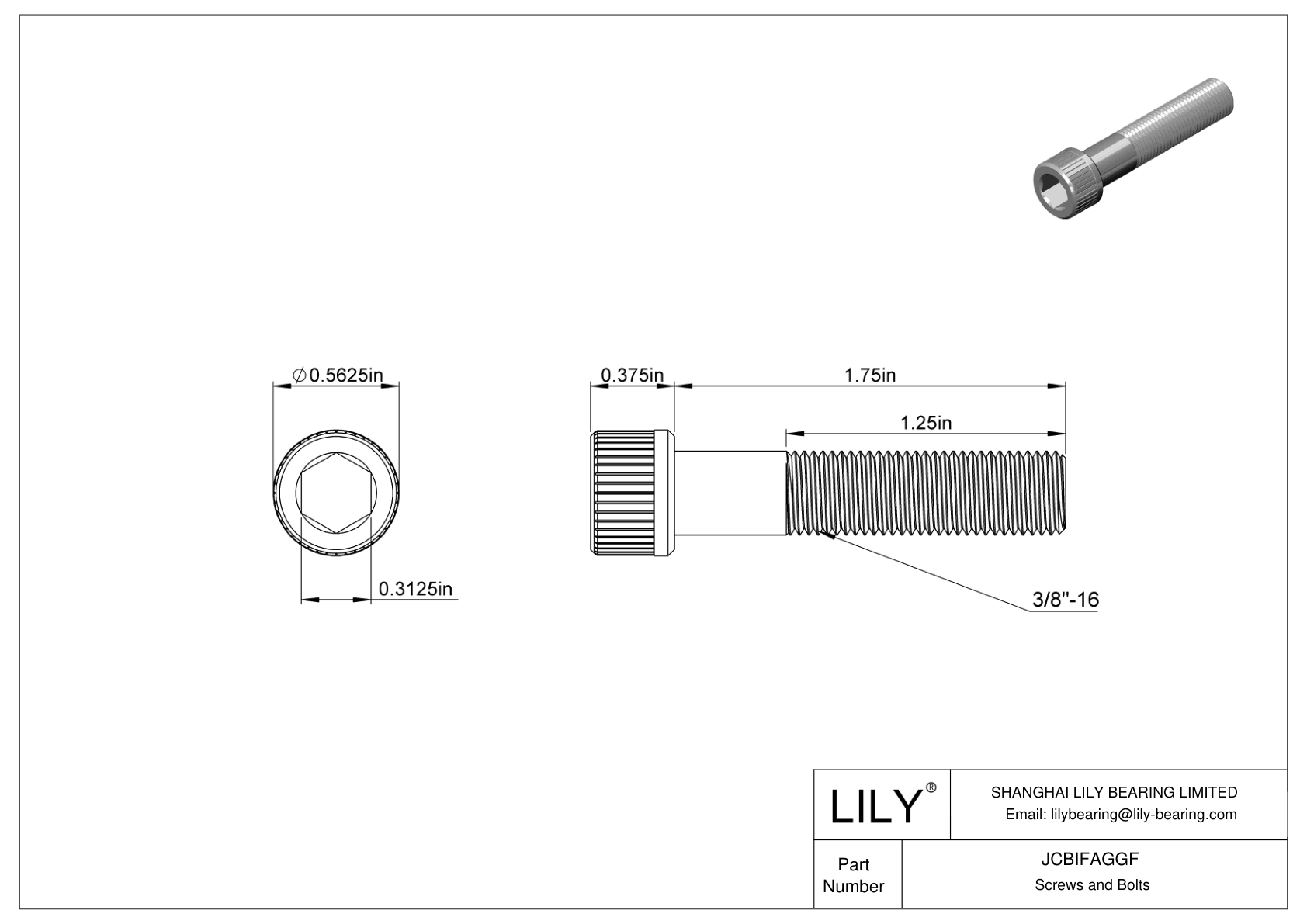 JCBIFAGGF Super-Corrosion-Resistant 316 Stainless Steel Socket Head Screws cad drawing