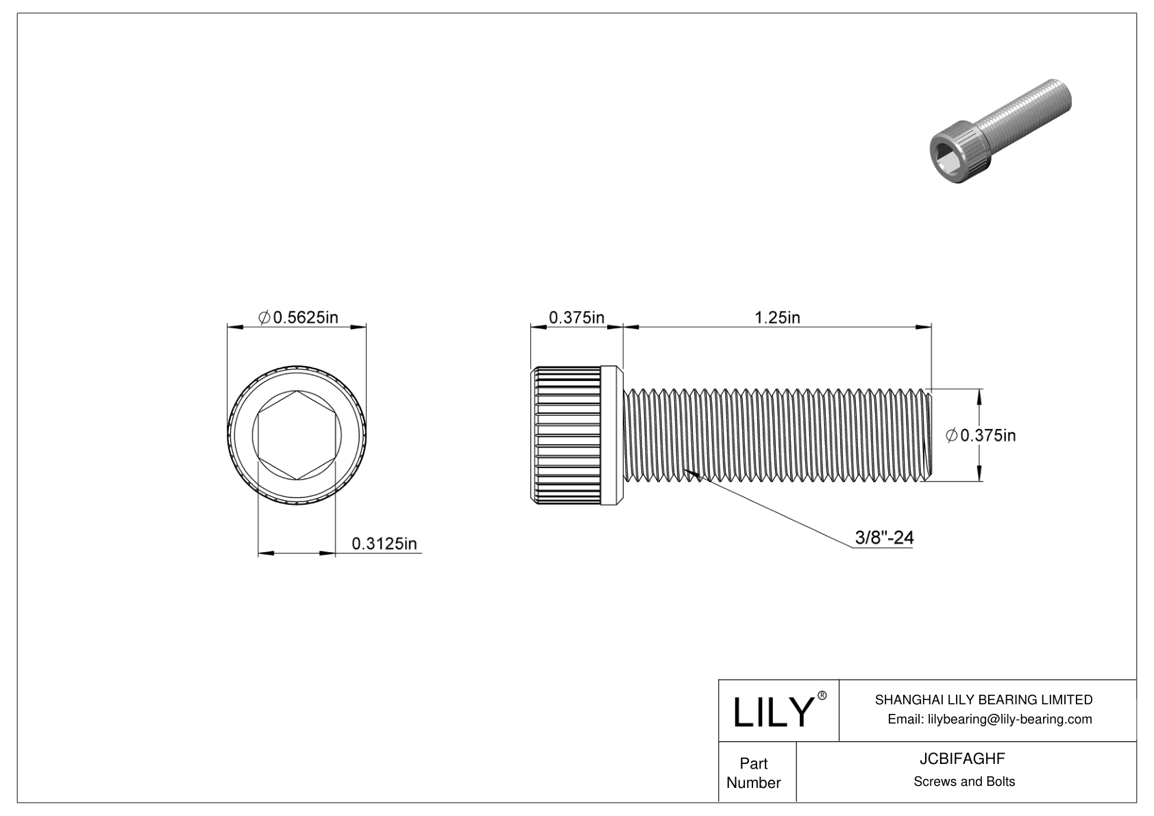 JCBIFAGHF Super-Corrosion-Resistant 316 Stainless Steel Socket Head Screws cad drawing