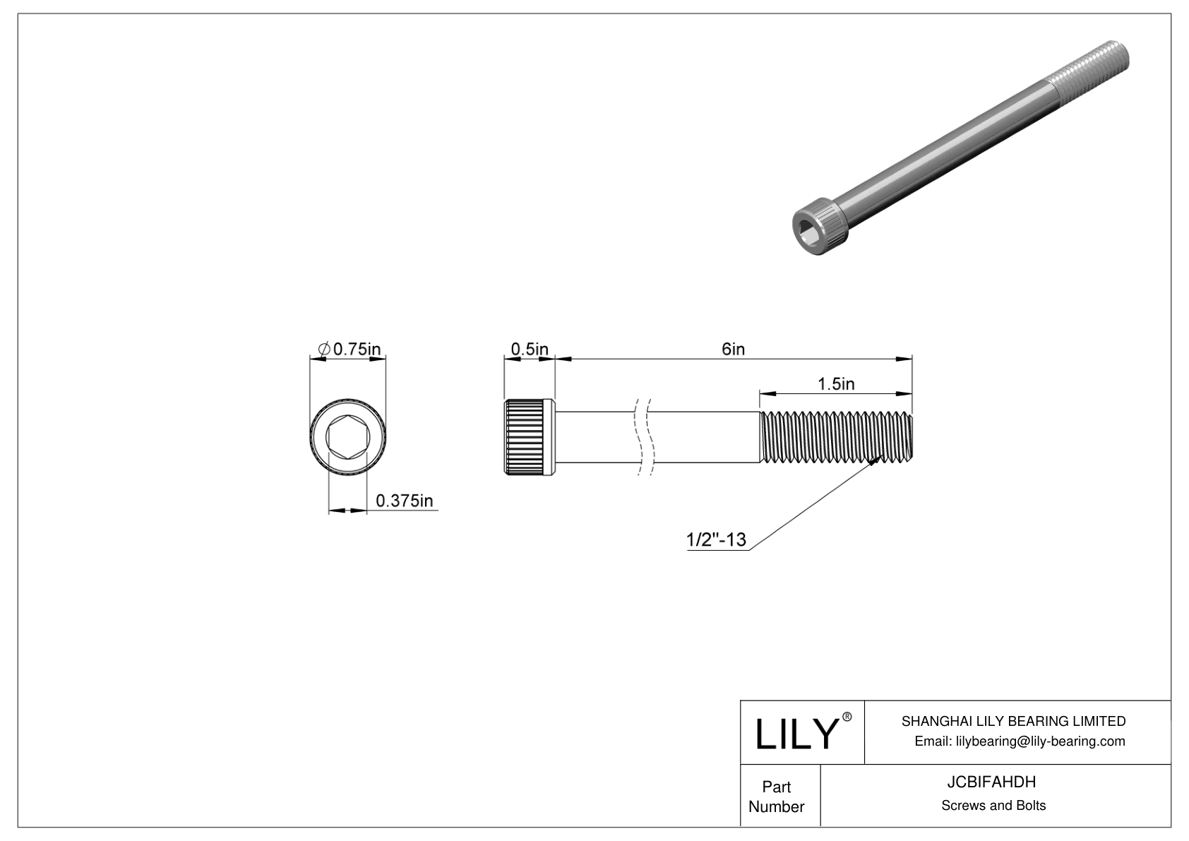 JCBIFAHDH 超耐腐蚀 316 不锈钢内六角螺钉 cad drawing