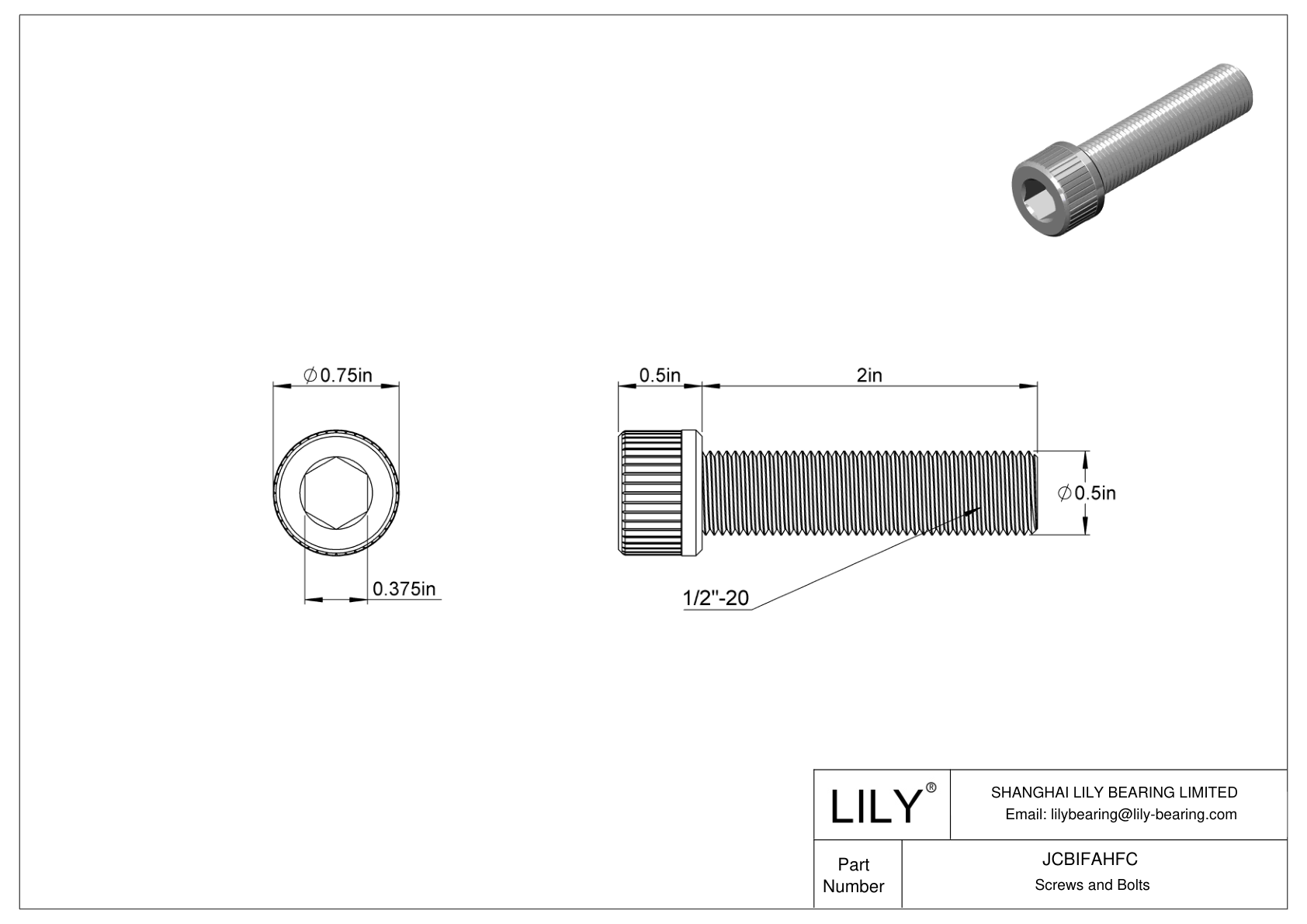 JCBIFAHFC Super-Corrosion-Resistant 316 Stainless Steel Socket Head Screws cad drawing