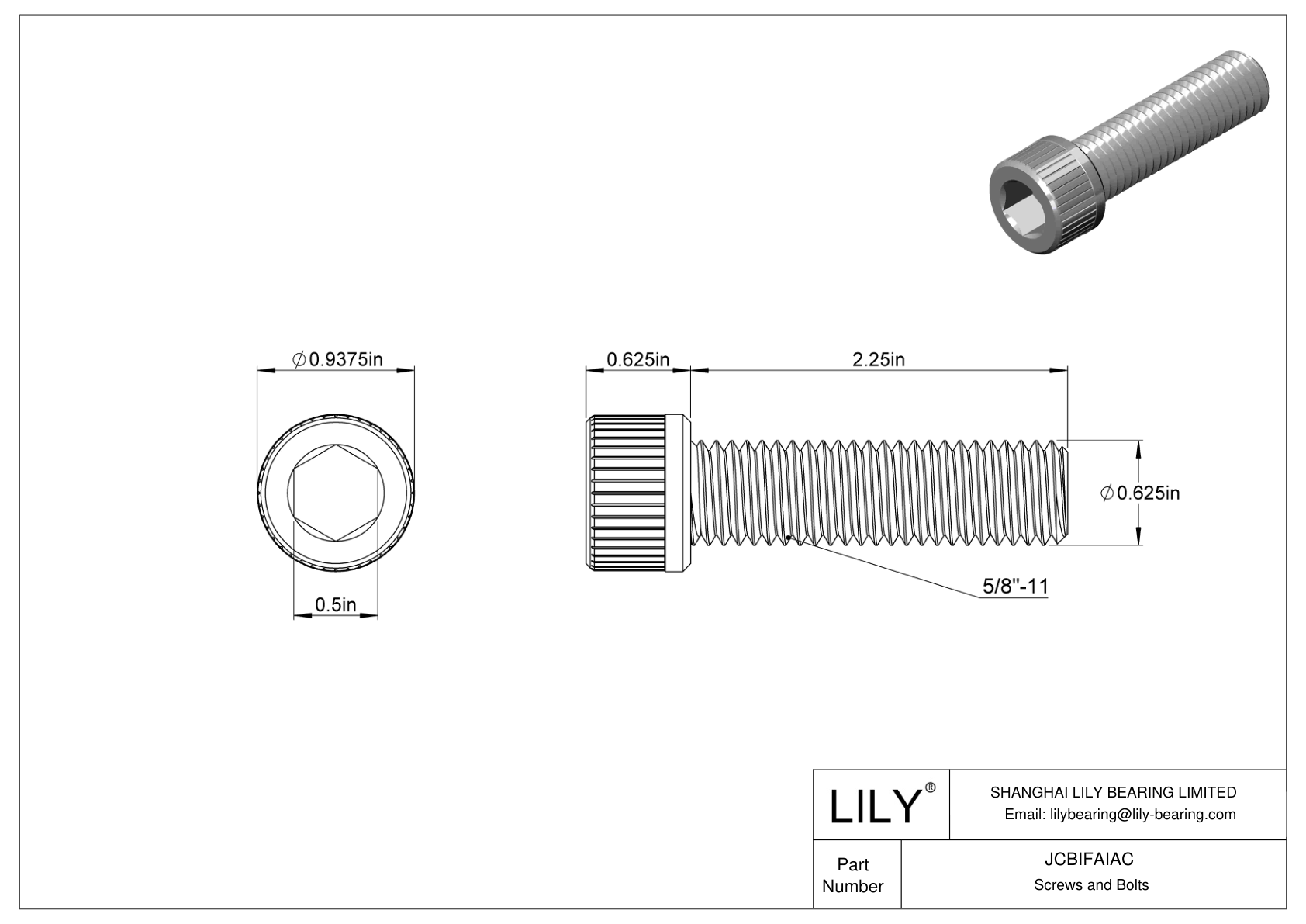 JCBIFAIAC Super-Corrosion-Resistant 316 Stainless Steel Socket Head Screws cad drawing