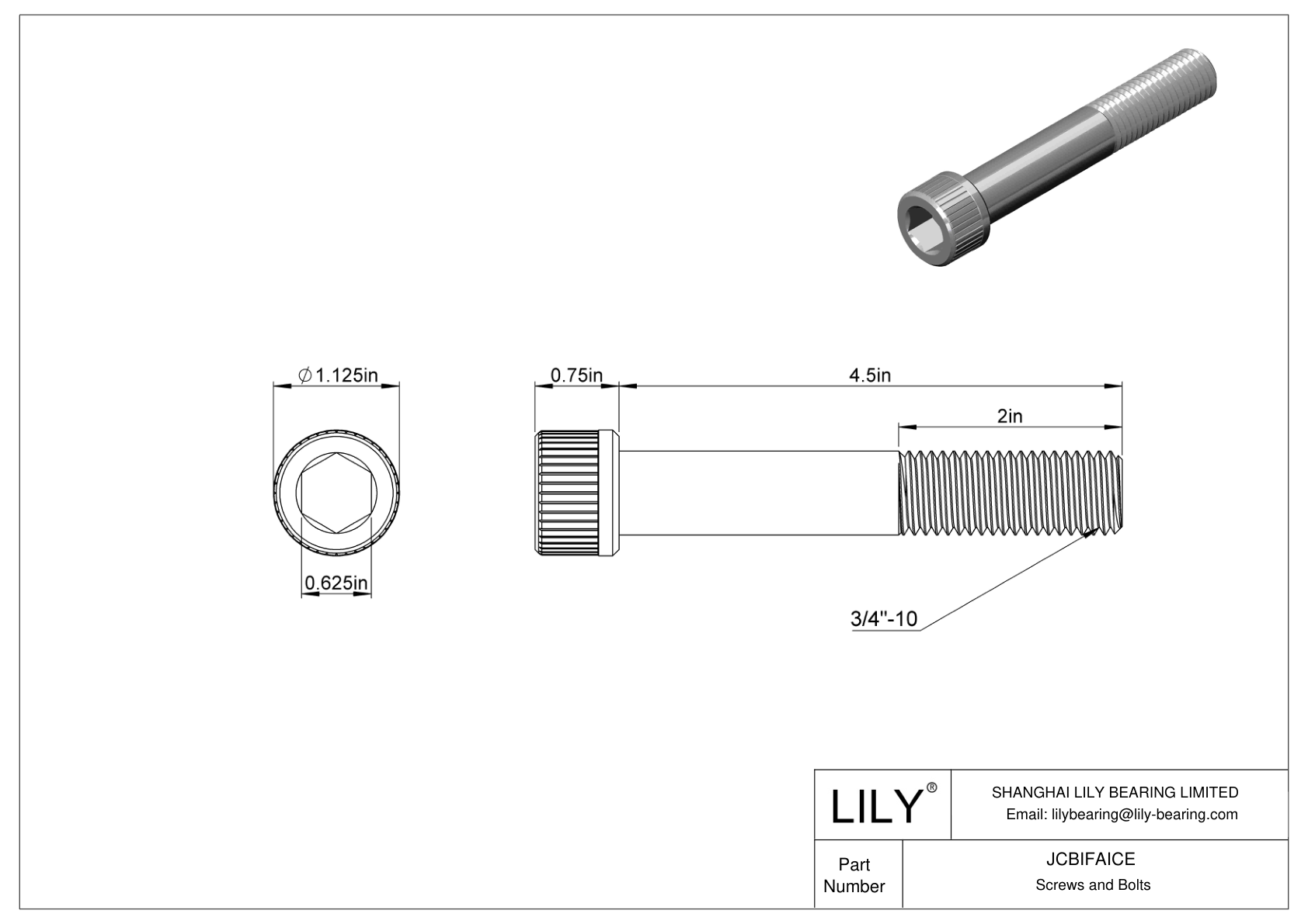 JCBIFAICE Super-Corrosion-Resistant 316 Stainless Steel Socket Head Screws cad drawing