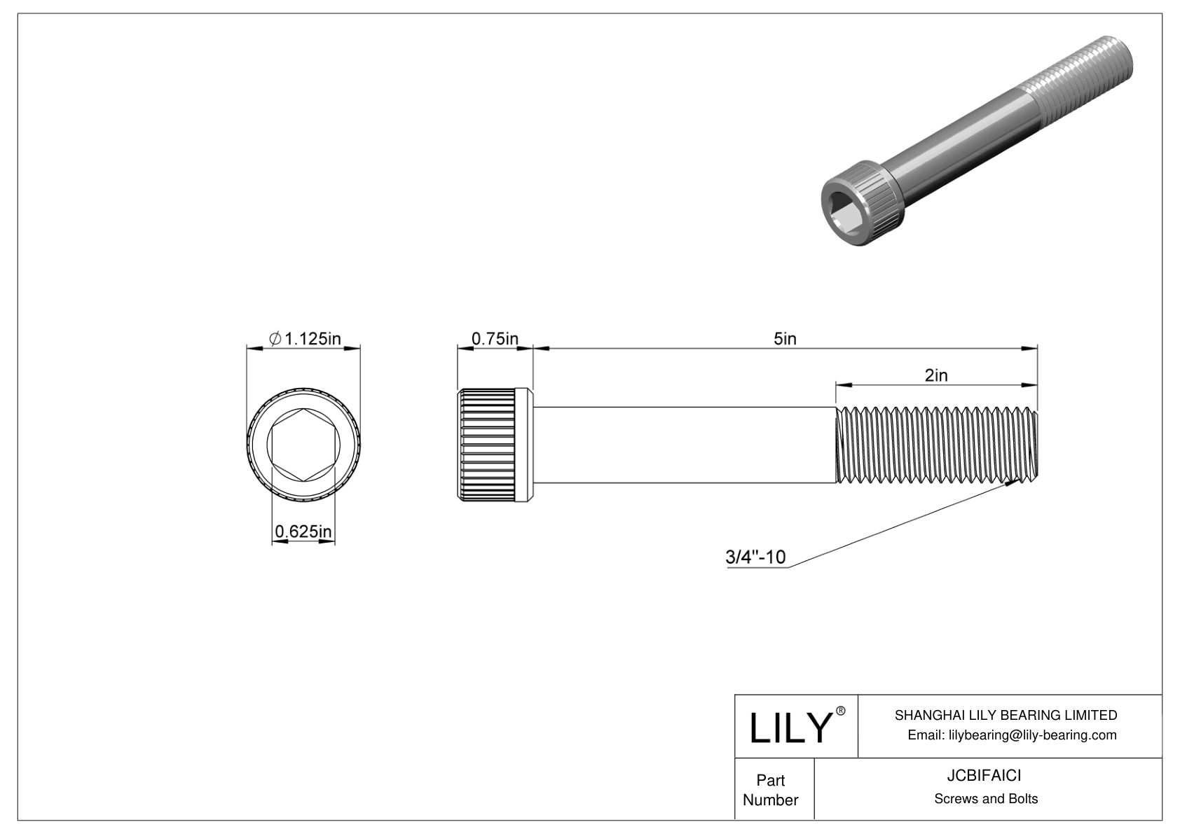 JCBIFAICI Super-Corrosion-Resistant 316 Stainless Steel Socket Head Screws cad drawing