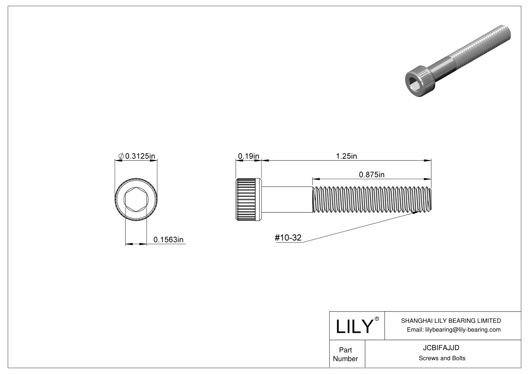 JCBIFAJJD Super-Corrosion-Resistant 316 Stainless Steel Socket Head Screws cad drawing