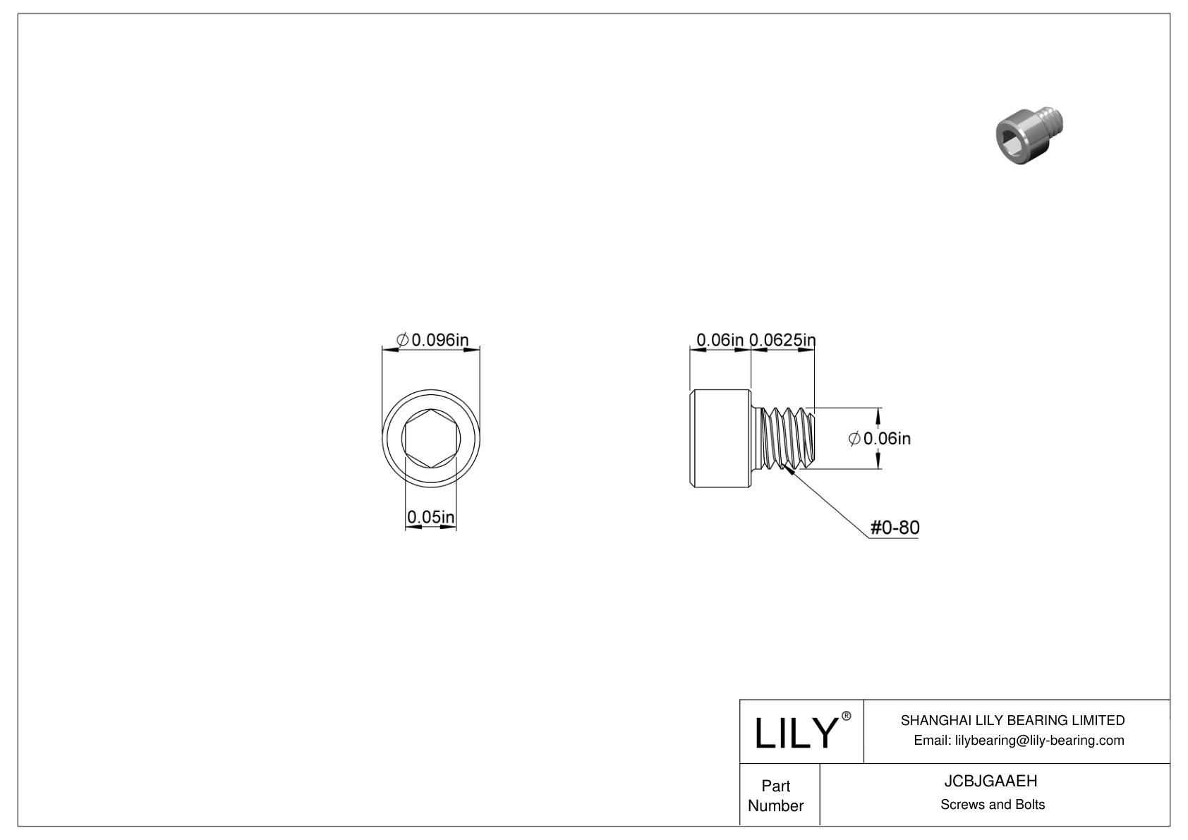 JCBJGAAEH 18-8 不锈钢内六角螺钉 cad drawing