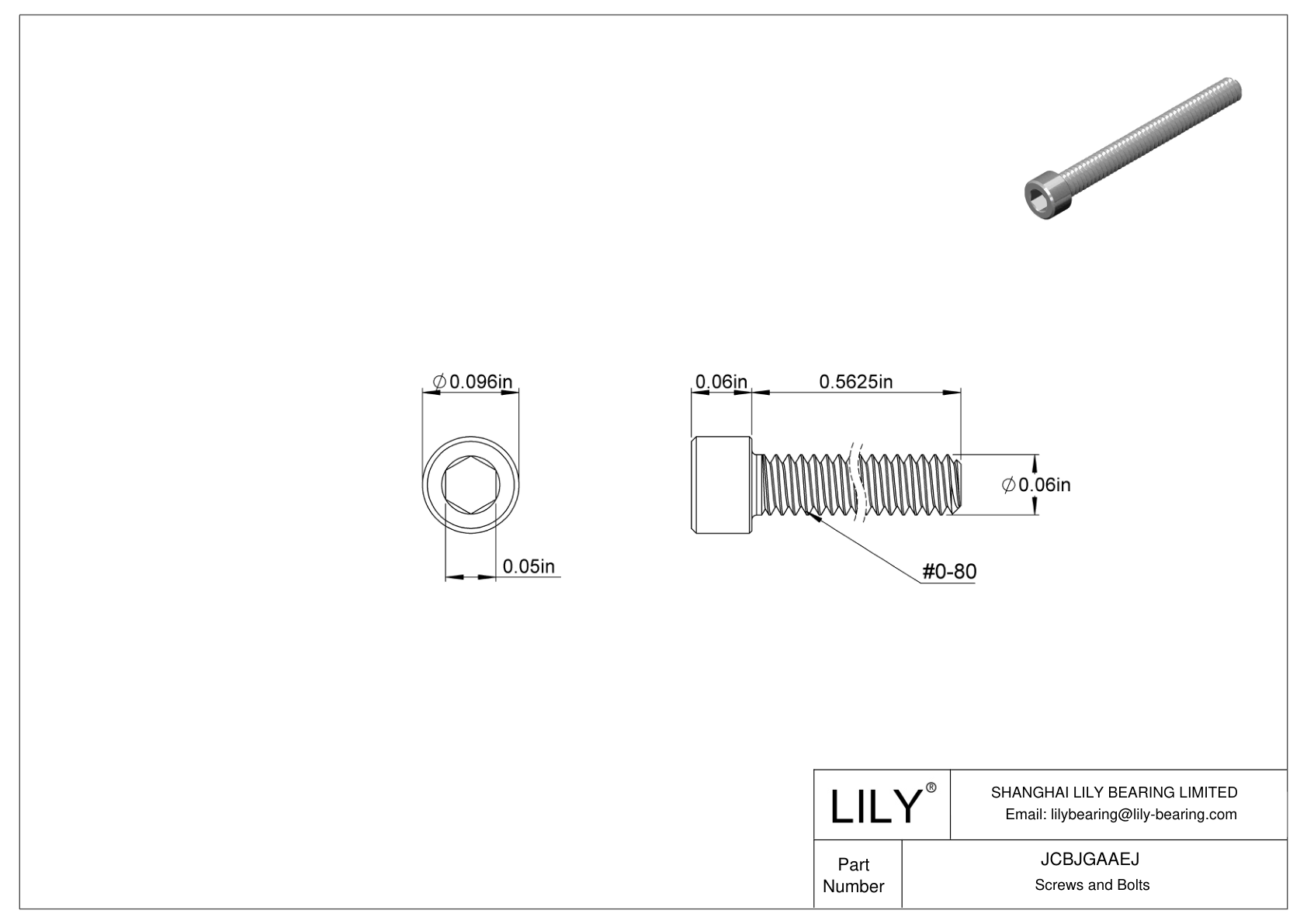 JCBJGAAEJ 18-8 不锈钢内六角螺钉 cad drawing