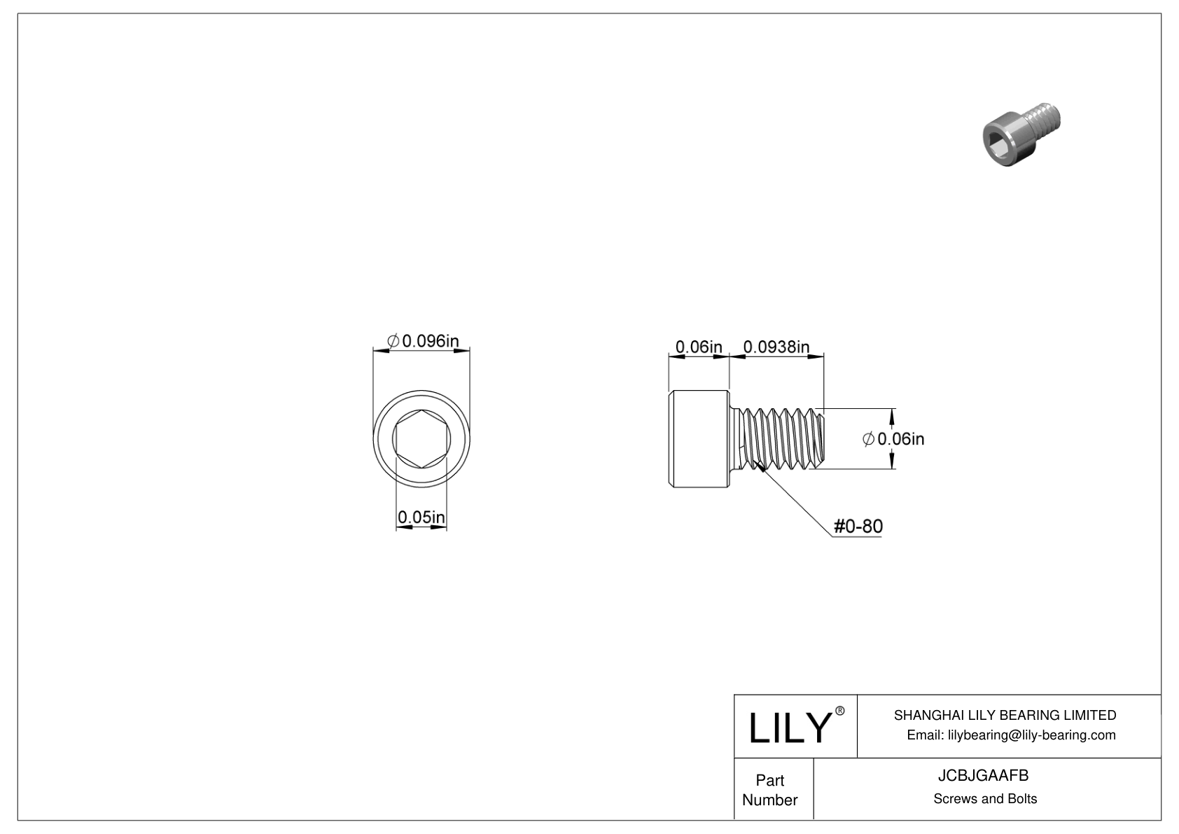 JCBJGAAFB 18-8 不锈钢内六角螺钉 cad drawing