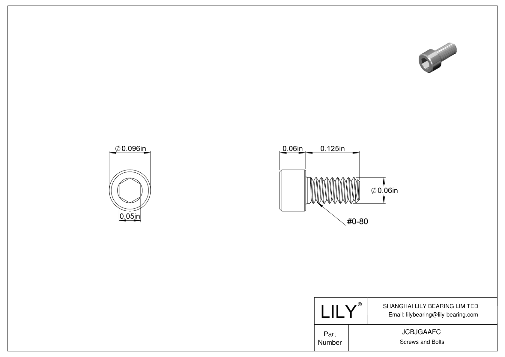 JCBJGAAFC 18-8 不锈钢内六角螺钉 cad drawing