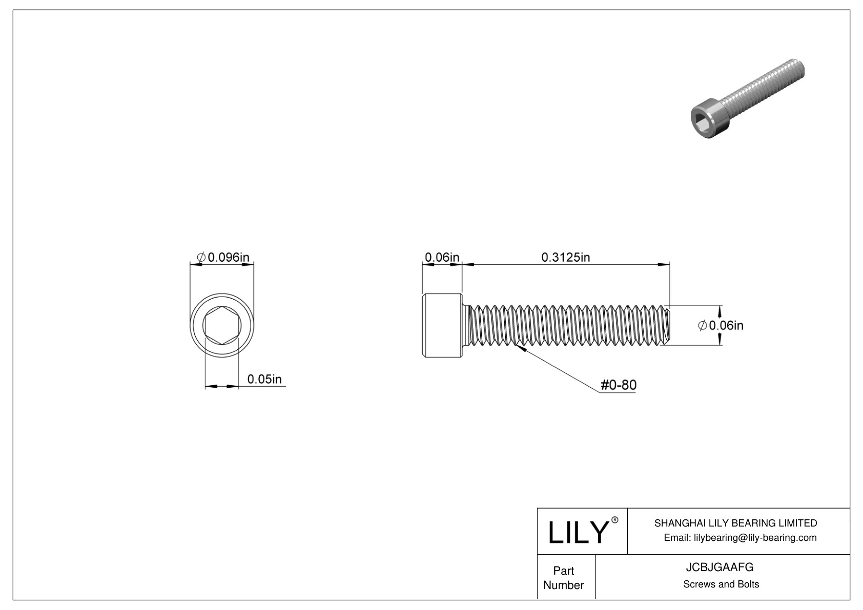 JCBJGAAFG Tornillos de cabeza cilíndrica de acero inoxidable 18-8 cad drawing