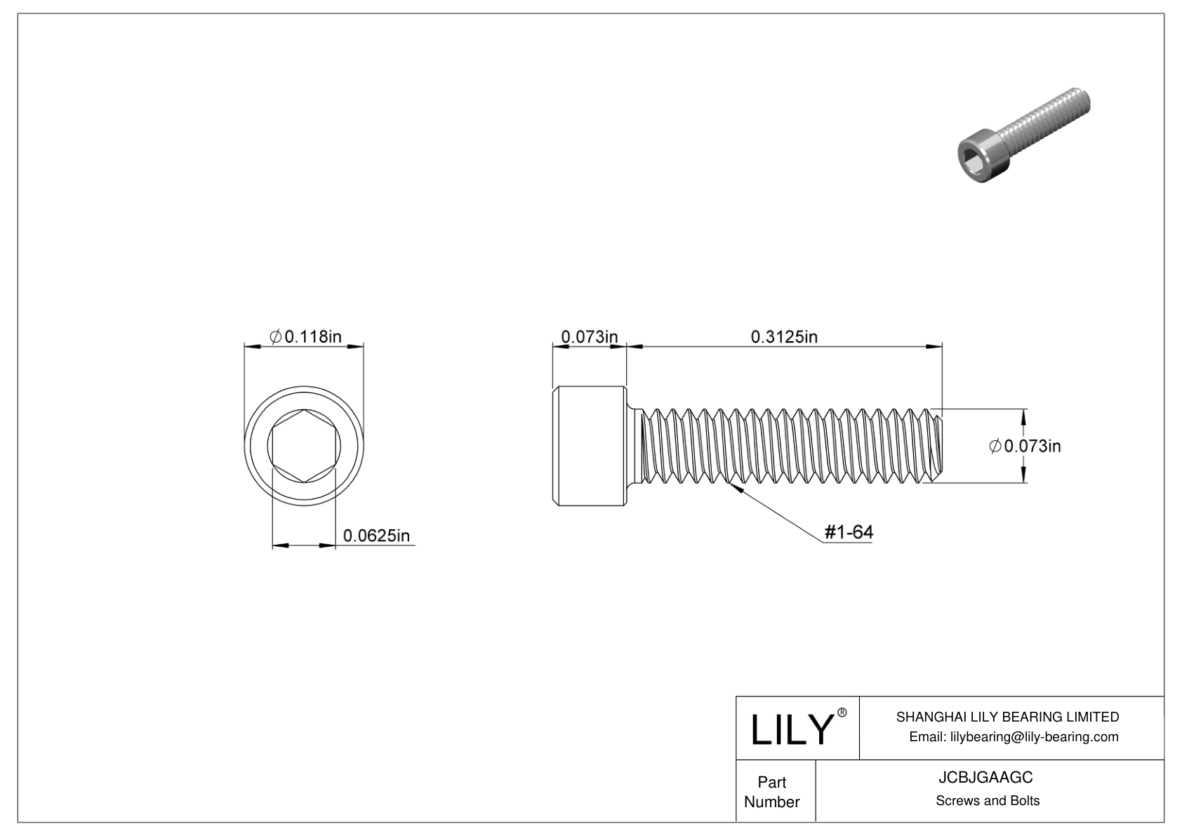 JCBJGAAGC 18-8 不锈钢内六角螺钉 cad drawing