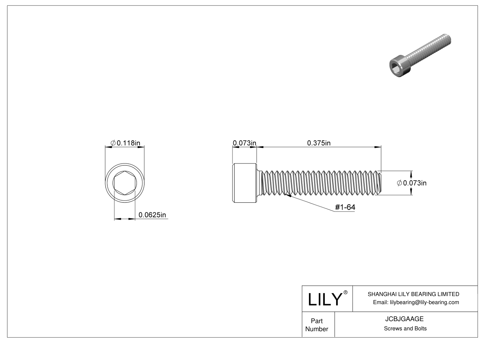 JCBJGAAGE 18-8 不锈钢内六角螺钉 cad drawing