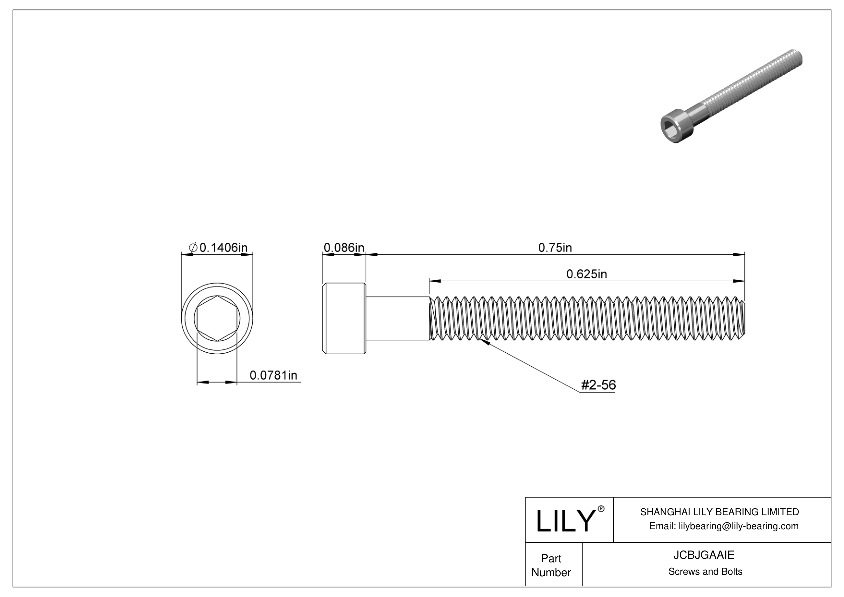 JCBJGAAIE 18-8 不锈钢内六角螺钉 cad drawing