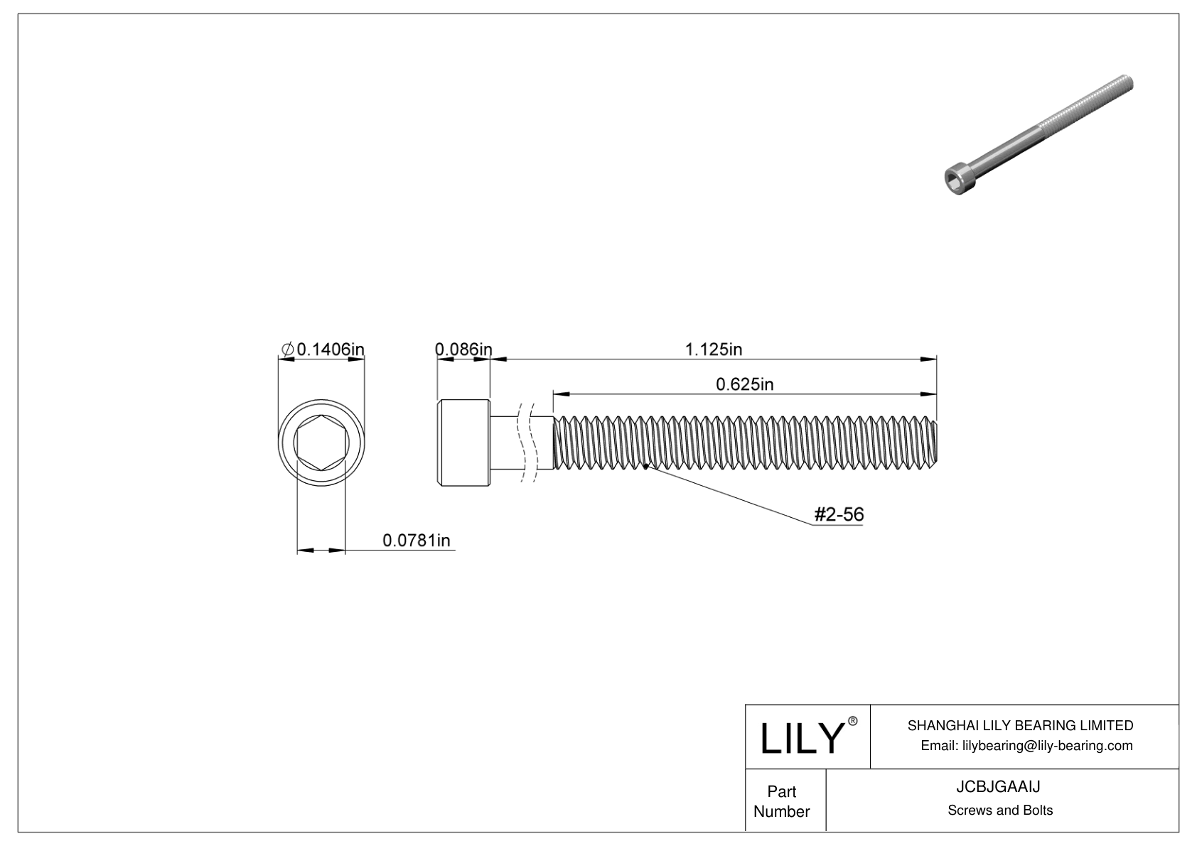 JCBJGAAIJ Tornillos de cabeza cilíndrica de acero inoxidable 18-8 cad drawing