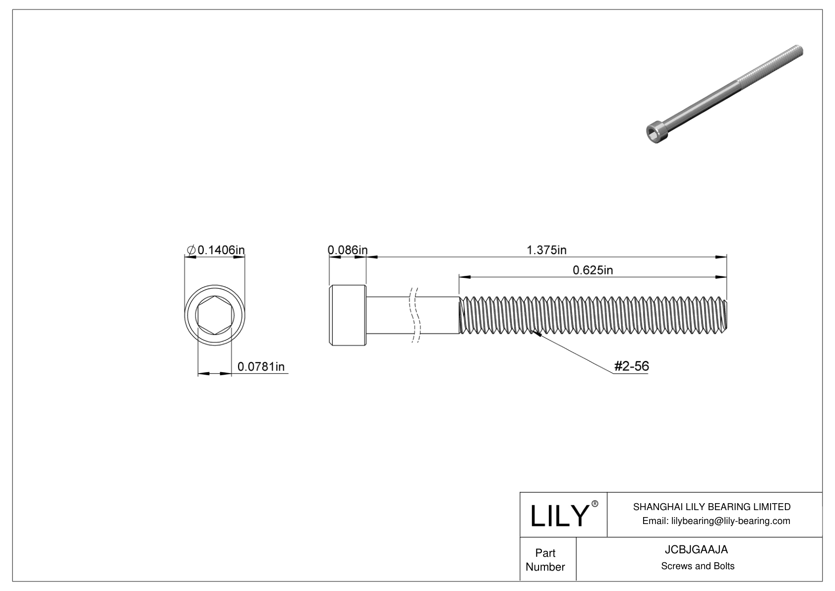 JCBJGAAJA Tornillos de cabeza cilíndrica de acero inoxidable 18-8 cad drawing