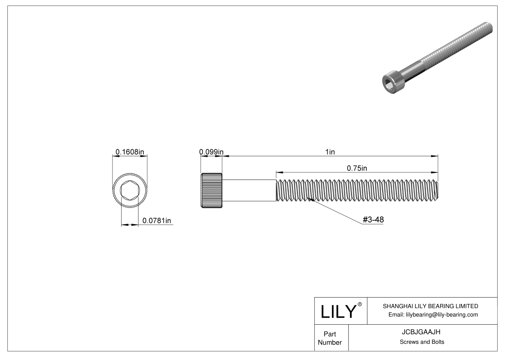 JCBJGAAJH Tornillos de cabeza cilíndrica de acero inoxidable 18-8 cad drawing